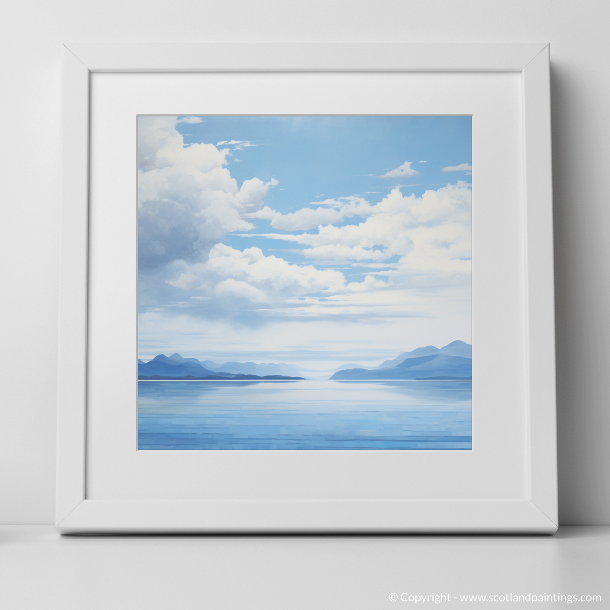 Art Print of A huge sky above Loch Lomond with a white frame