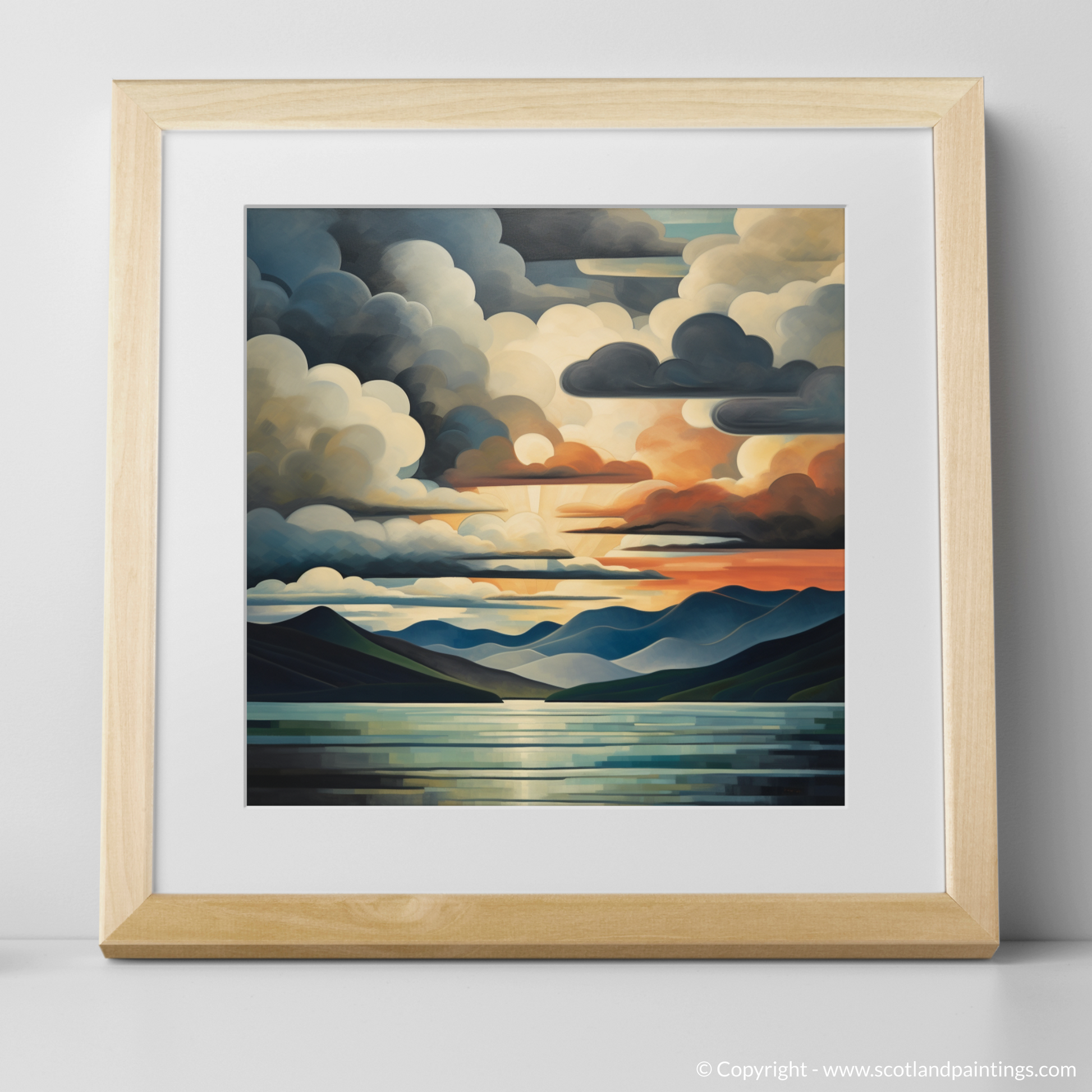 Art Print of A huge sky above Loch Lomond with a natural frame