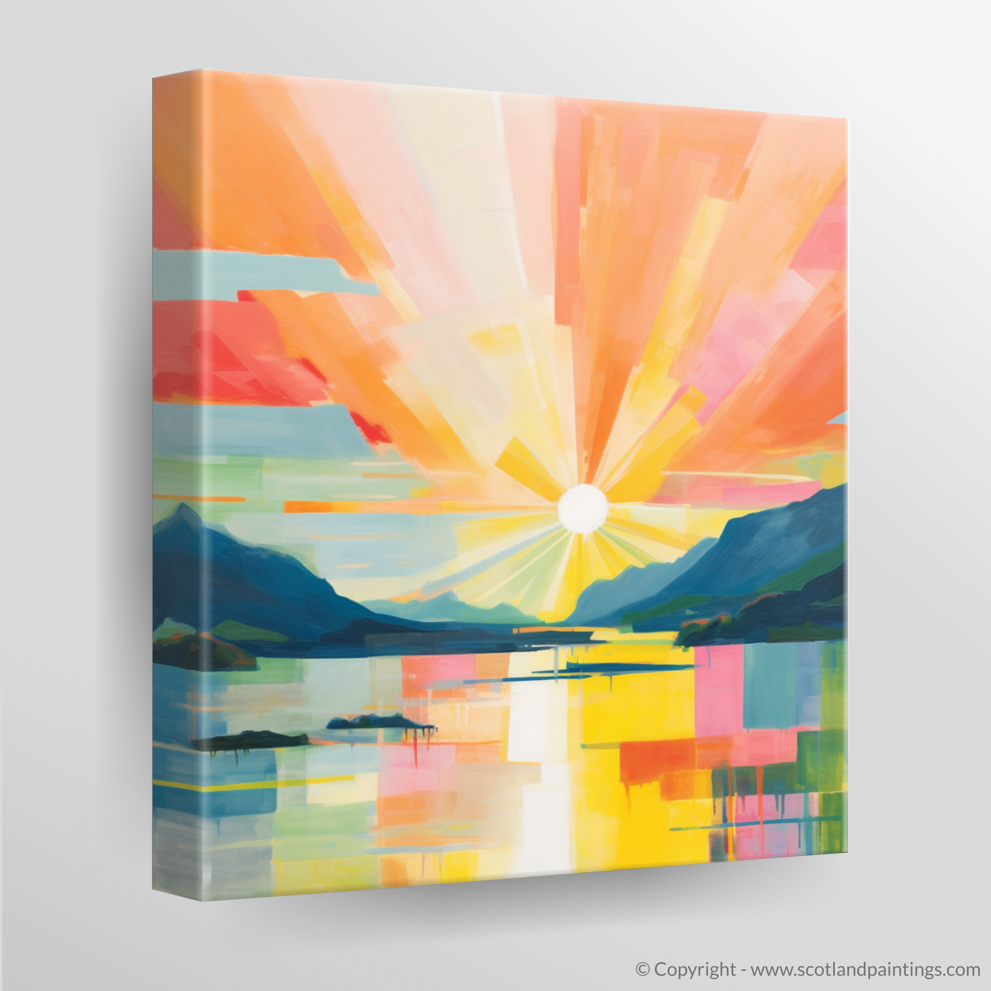 Canvas Print of Sunbeams on Loch Lomond