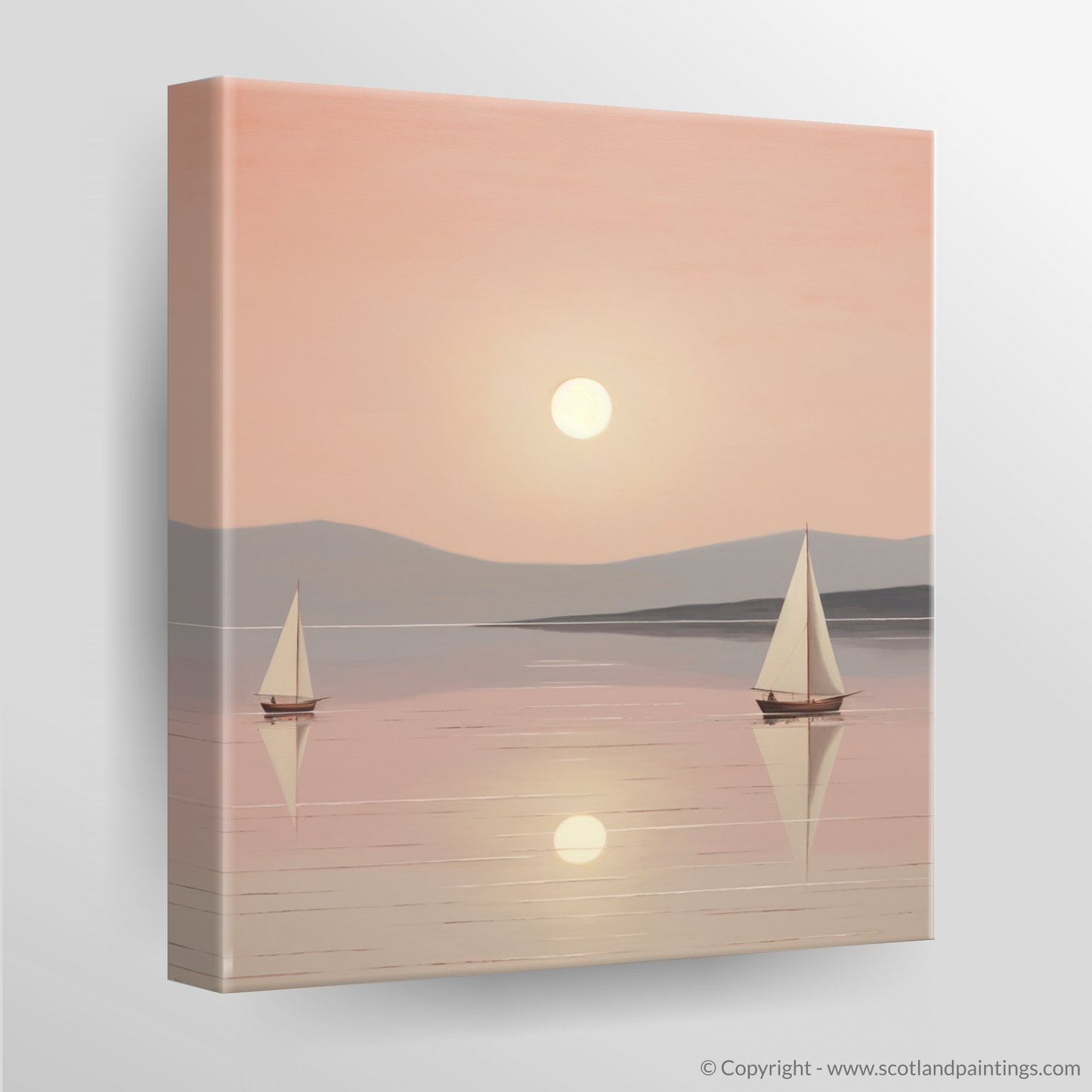 Canvas Print of Sailing boats on Loch Lomond at sunset