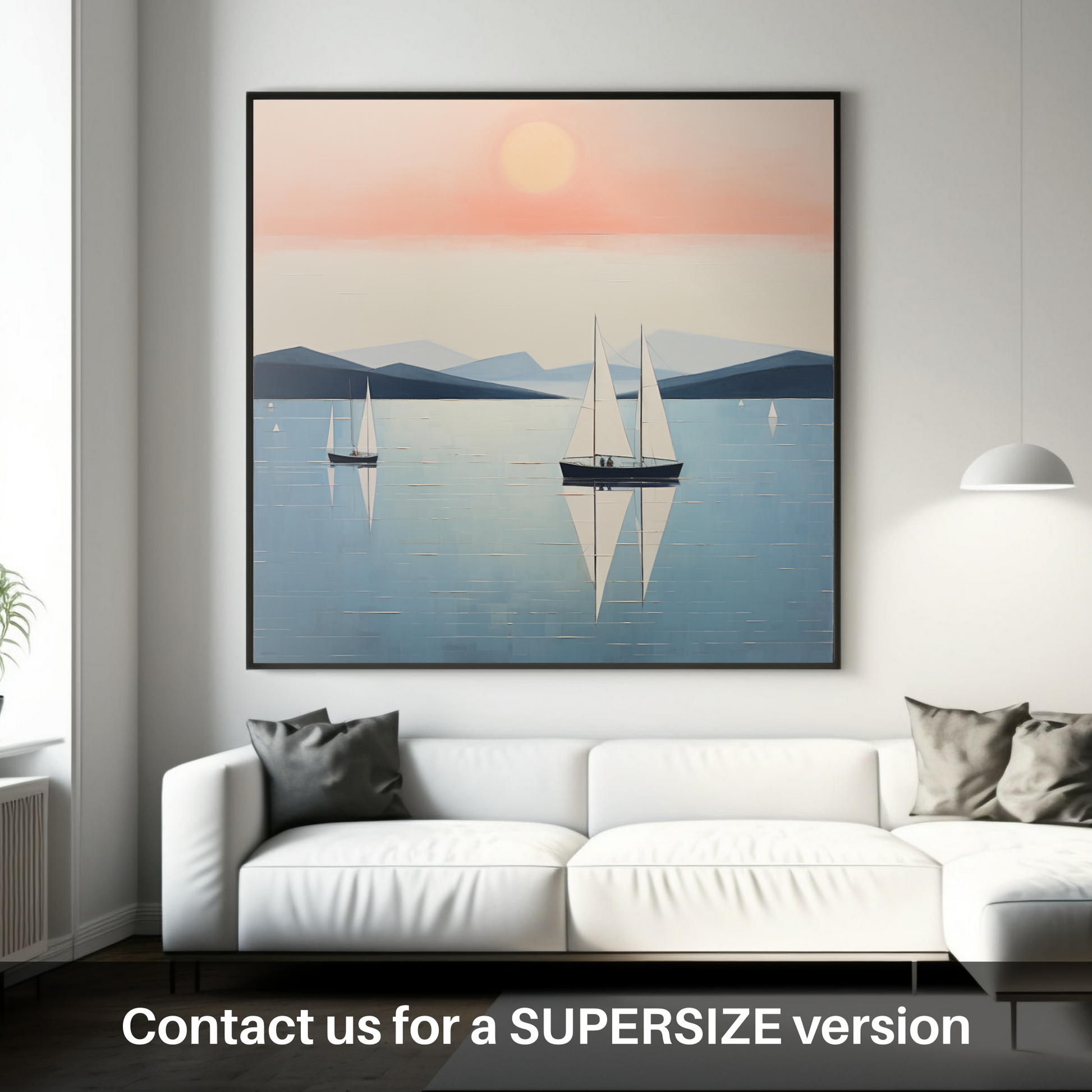 Huge supersize print of Sailing boats on Loch Lomond at sunset