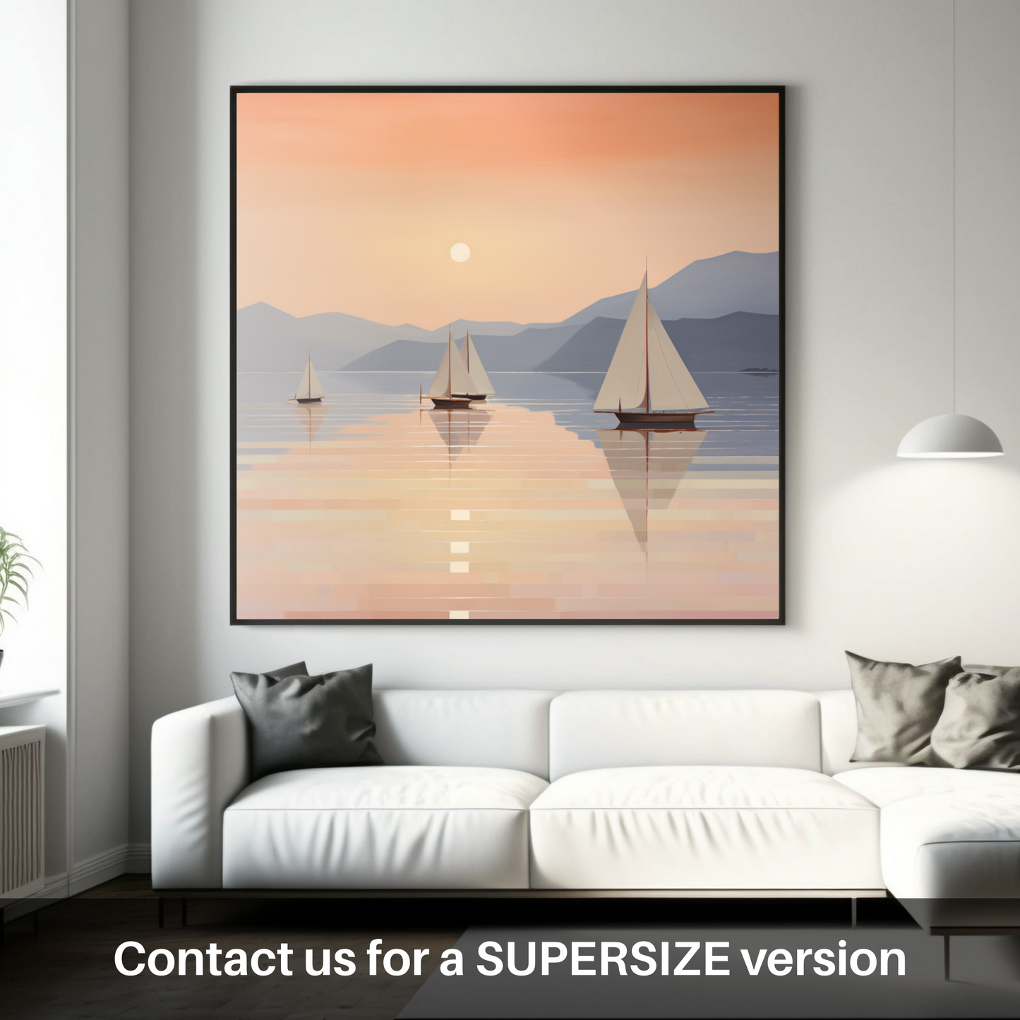 Huge supersize print of Sailing boats on Loch Lomond at sunset