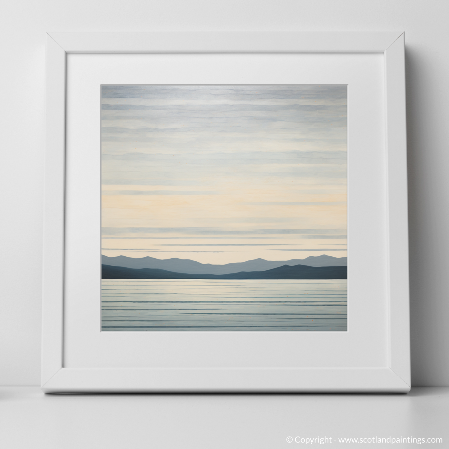 Art Print of A huge sky above Loch Lomond with a white frame