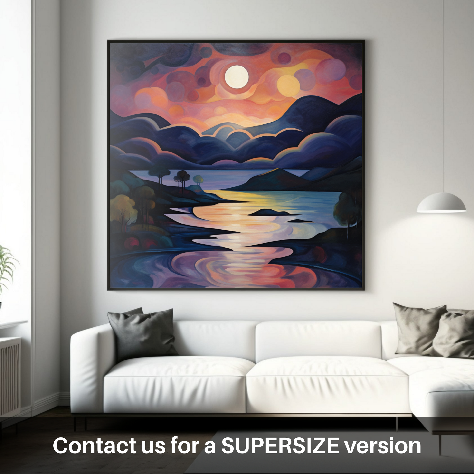 Huge supersize print of Twilight reflections on Loch Lomond