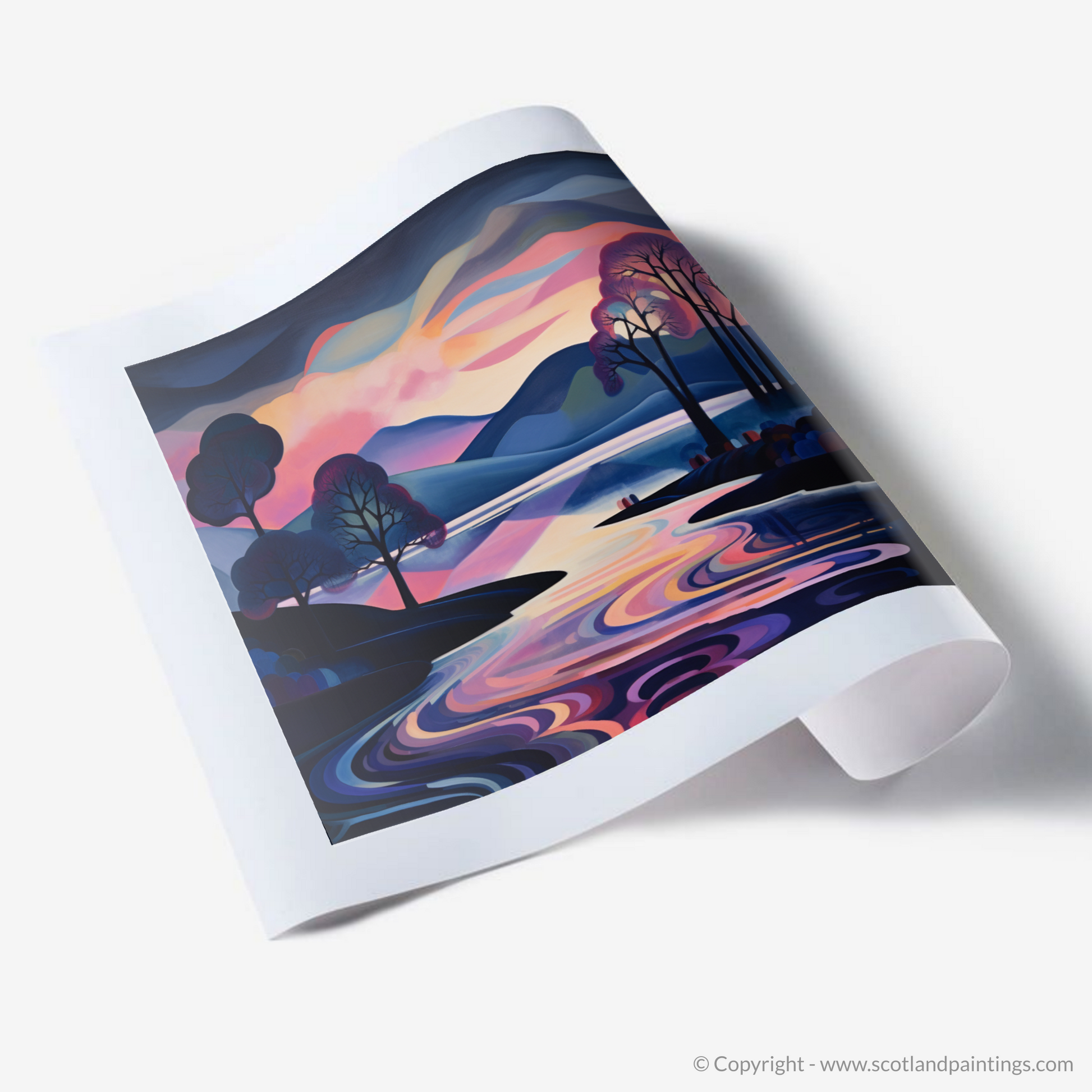 Art Print of Twilight reflections on Loch Lomond