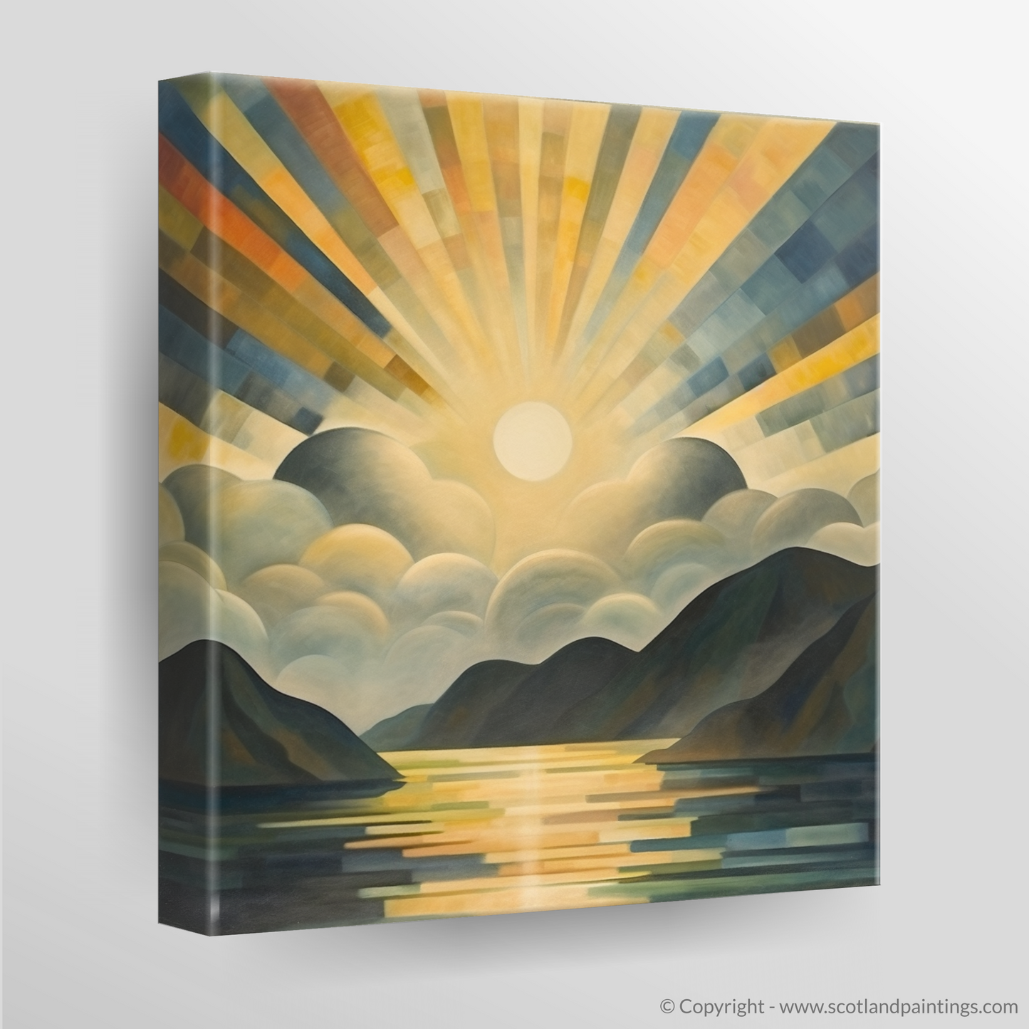 Canvas Print of Sunbeams on Loch Lomond