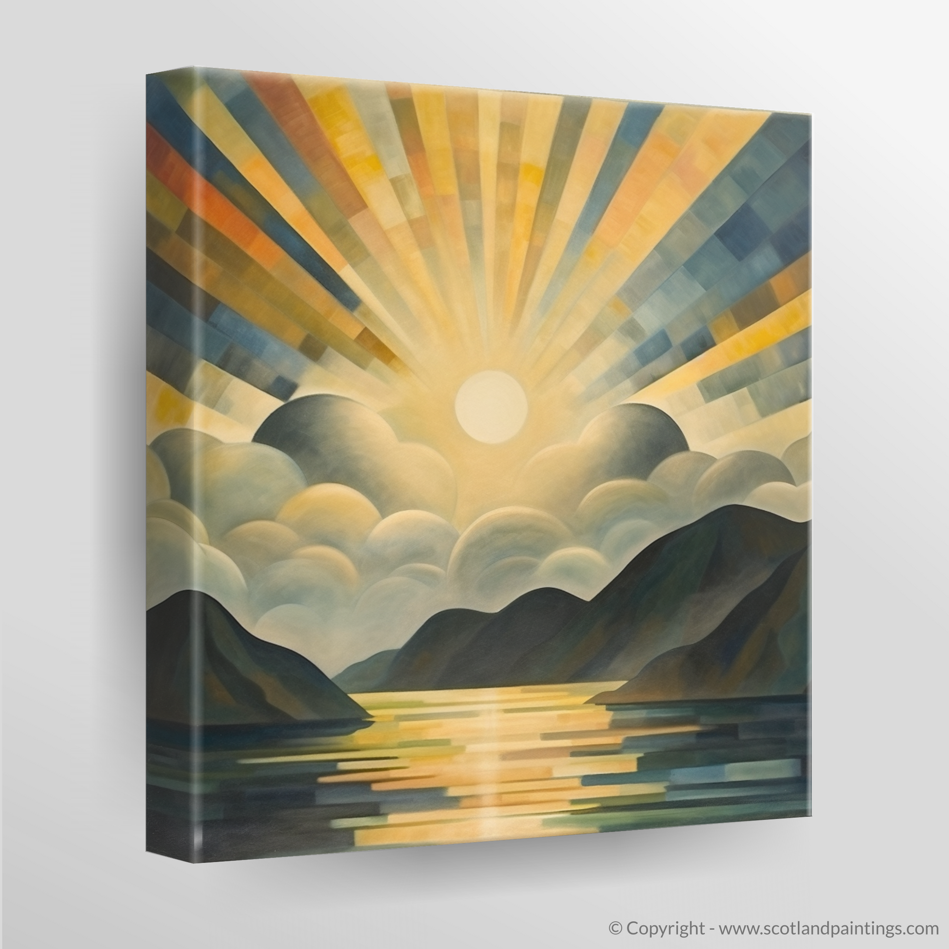 Canvas Print of Sunbeams on Loch Lomond