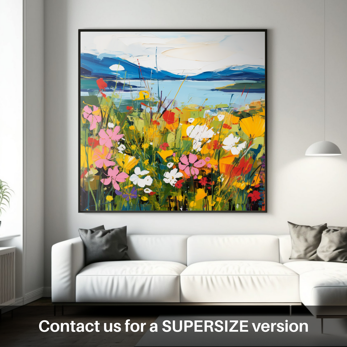 Huge supersize print of Wildflowers by Loch Lomond