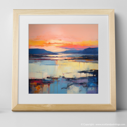 Art Print of Sunset over Loch Lomond with a natural frame