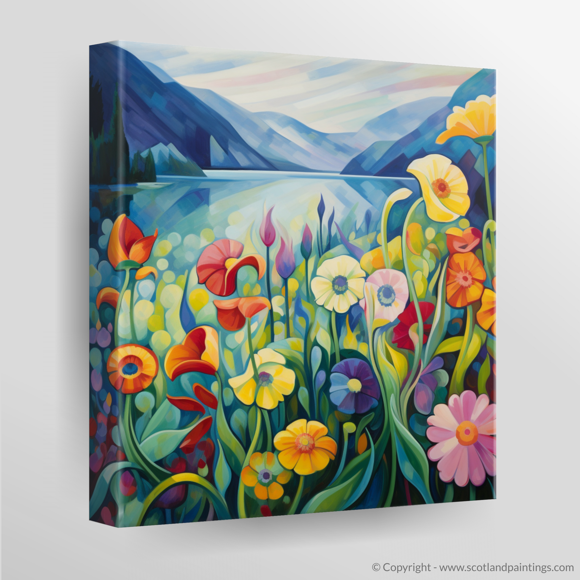 Canvas Print of Wildflowers by Loch Lomond