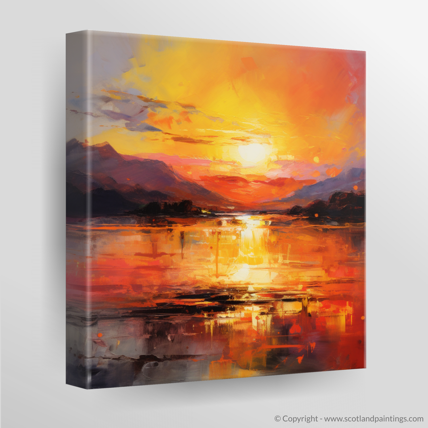 Canvas Print of Sunset over Loch Lomond