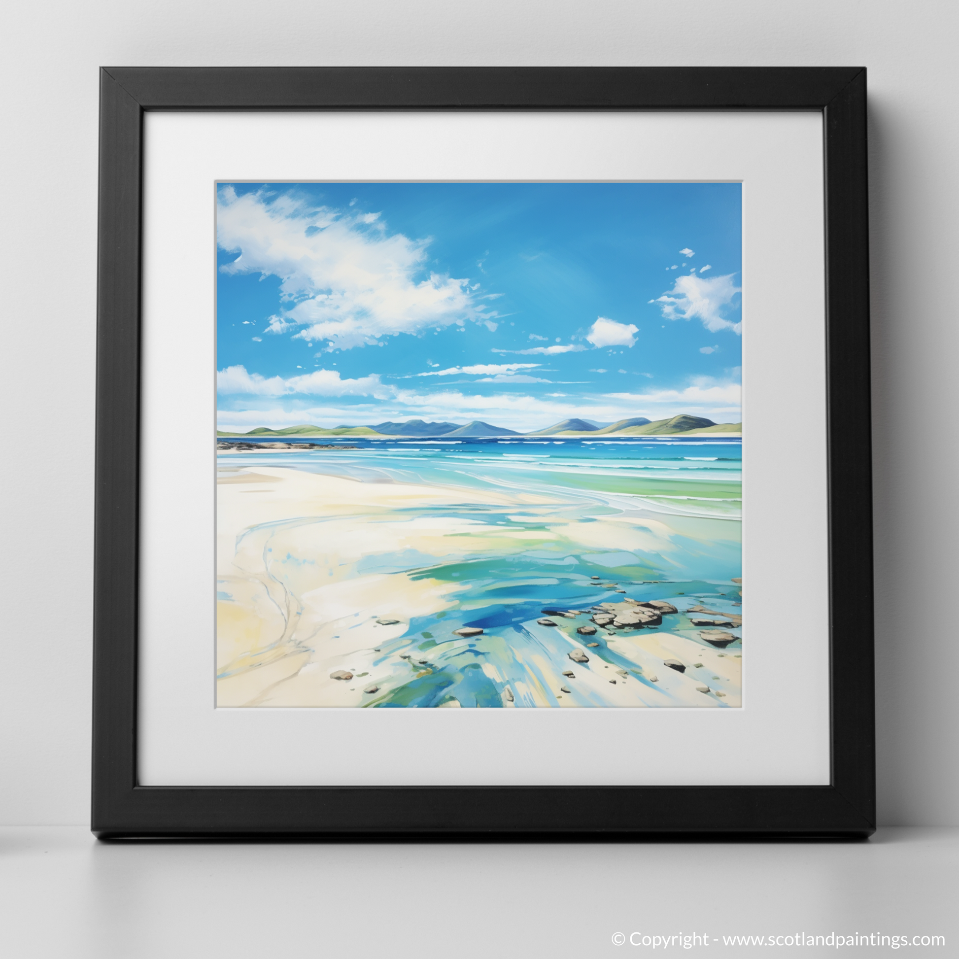 Art Print of Luskentyre Beach, Isle of Harris with a black frame