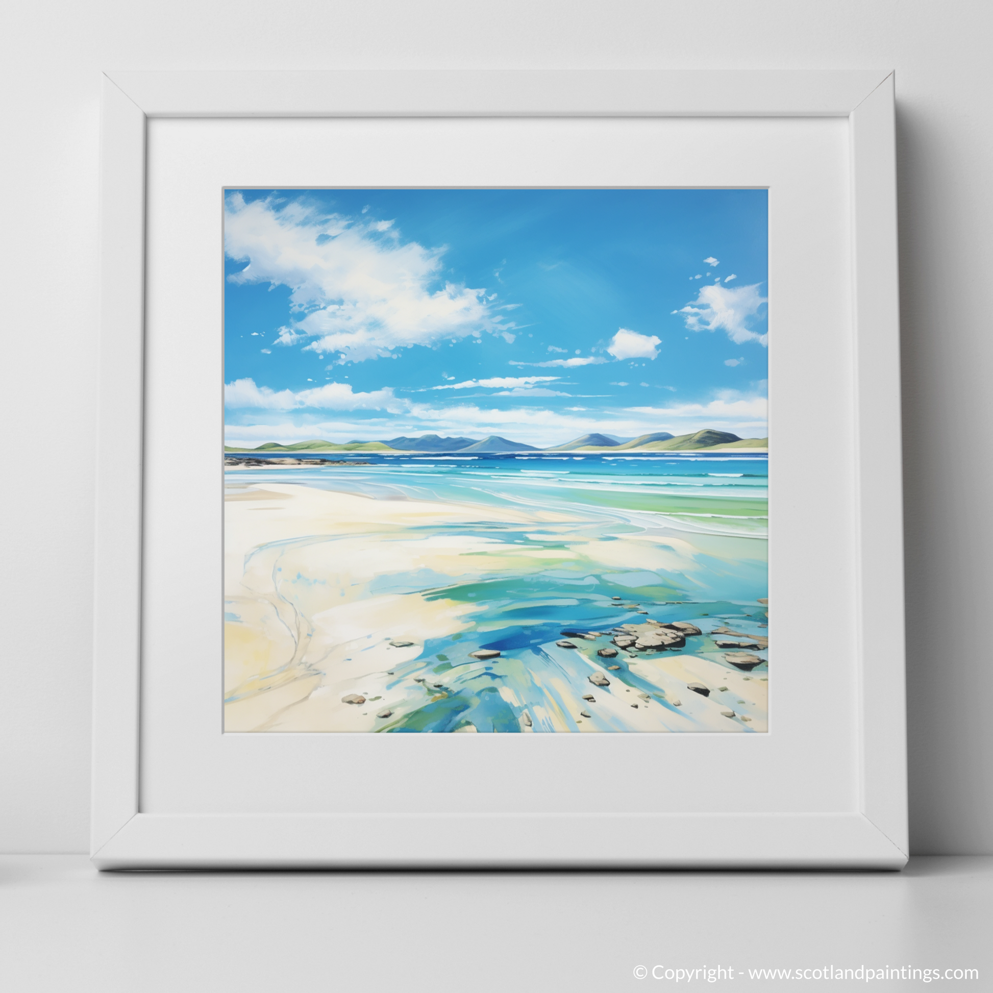 Art Print of Luskentyre Beach, Isle of Harris with a white frame