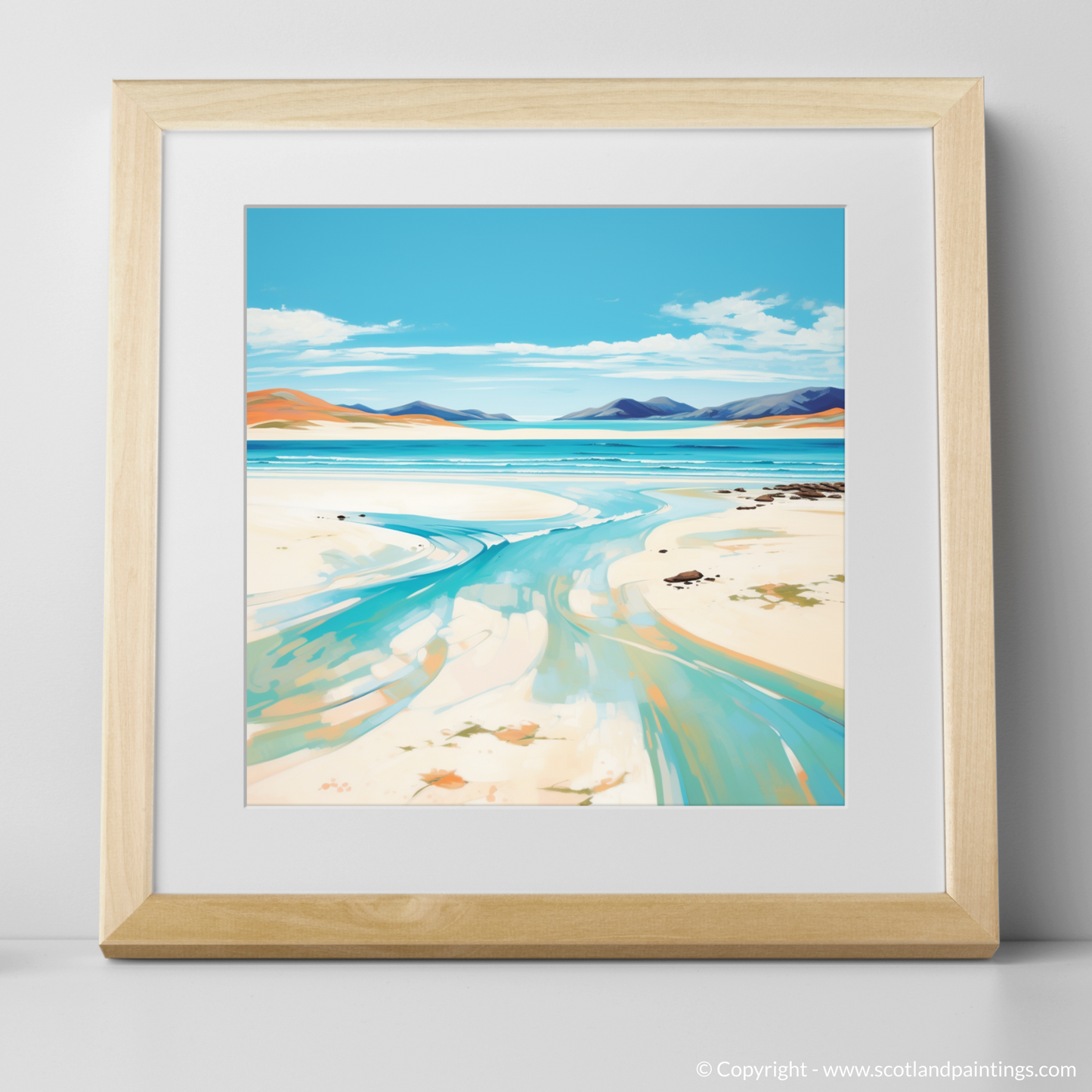 Art Print of Luskentyre Beach, Isle of Harris with a natural frame