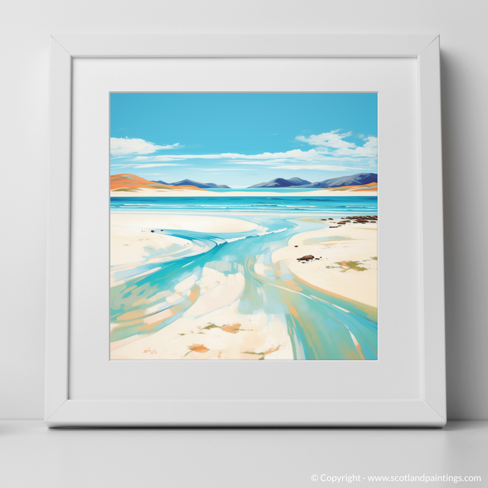 Art Print of Luskentyre Beach, Isle of Harris with a white frame