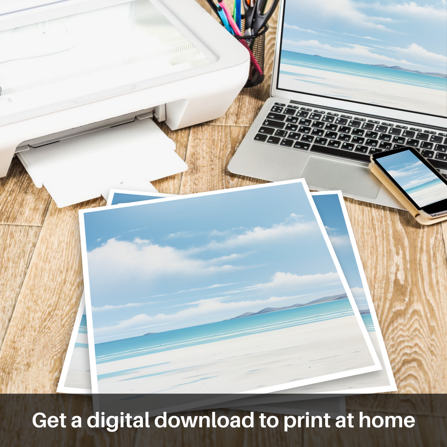 Downloadable and printable picture of Luskentyre Beach, Isle of Harris