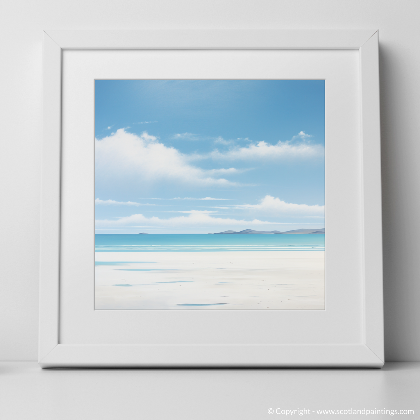 Art Print of Luskentyre Beach, Isle of Harris with a white frame