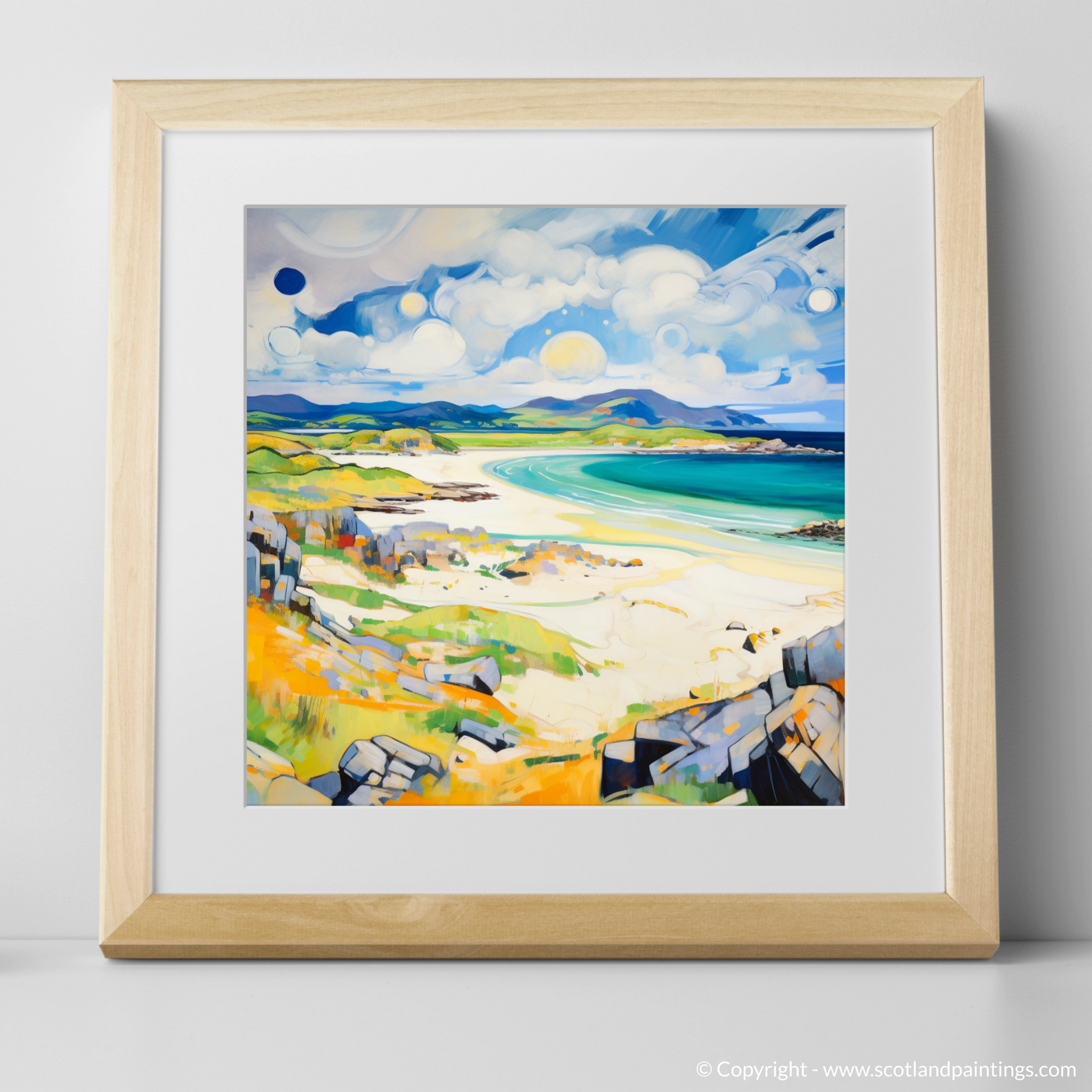 Art Print of Camusdarach Beach, Arisaig with a natural frame