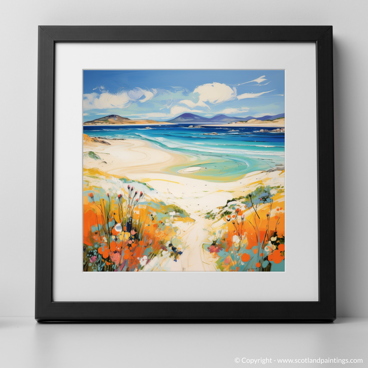 Art Print of Luskentyre Beach, Isle of Harris with a black frame