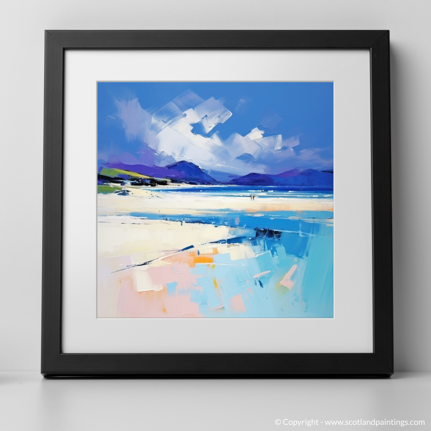 Painting and Art Print of Luskentyre Beach, Isle of Harris. Luskentyre Beach Embrace: An Expressionist Ode to Scottish Shores.