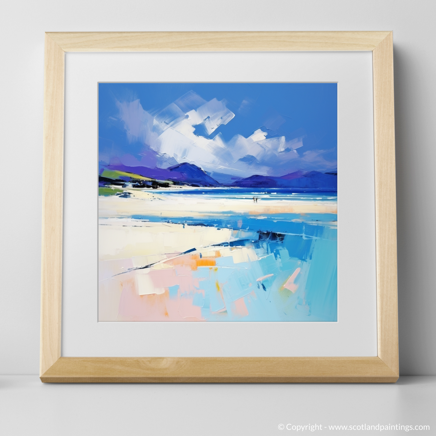 Painting and Art Print of Luskentyre Beach, Isle of Harris. Luskentyre Beach Embrace: An Expressionist Ode to Scottish Shores.