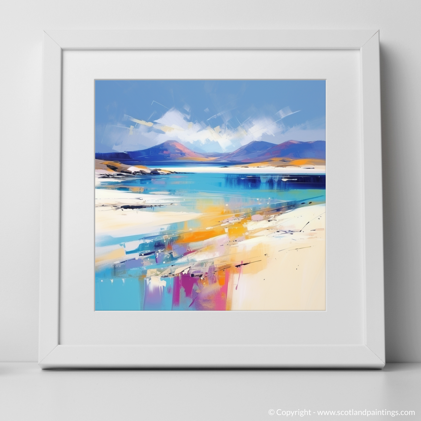 Art Print of Luskentyre Beach, Isle of Harris with a white frame