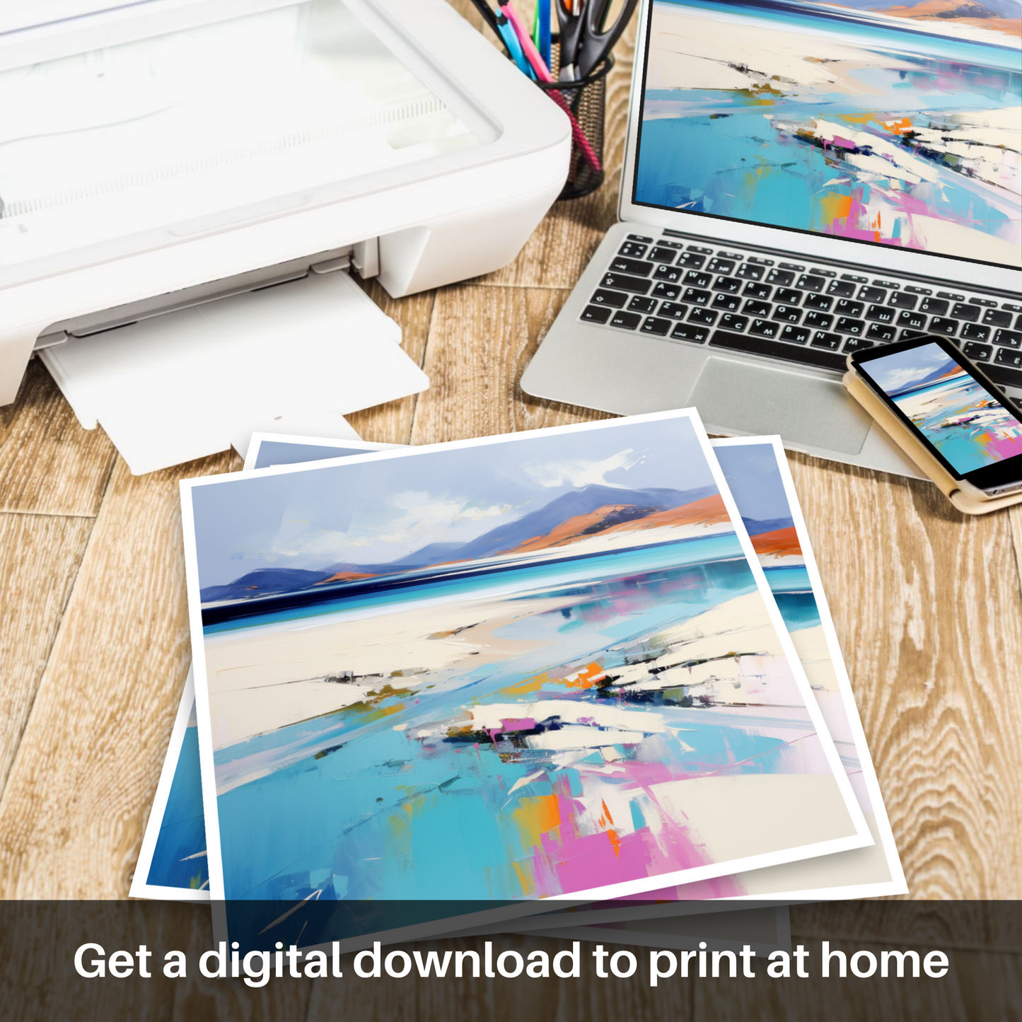 Downloadable and printable picture of Luskentyre Beach, Isle of Harris