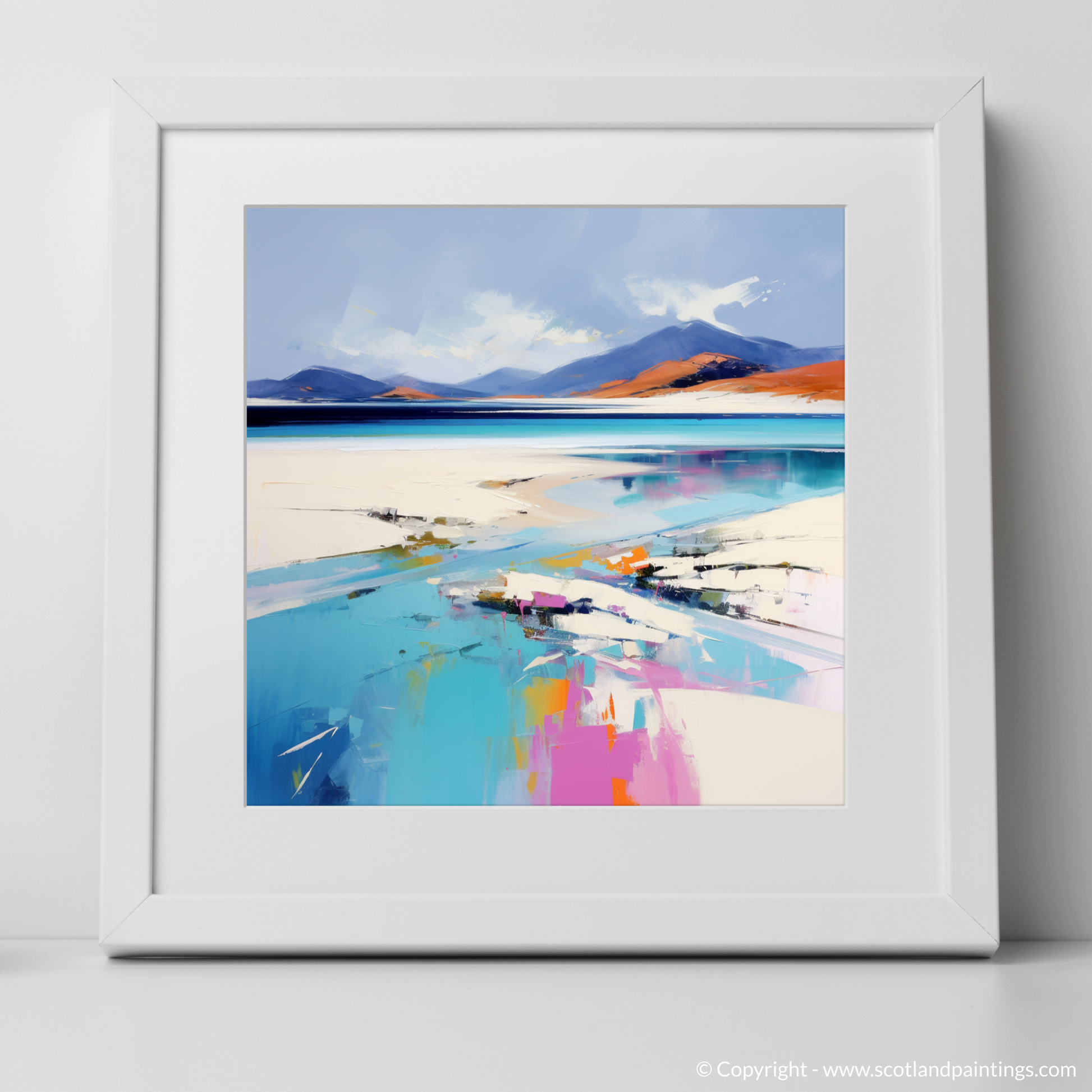 Art Print of Luskentyre Beach, Isle of Harris with a white frame