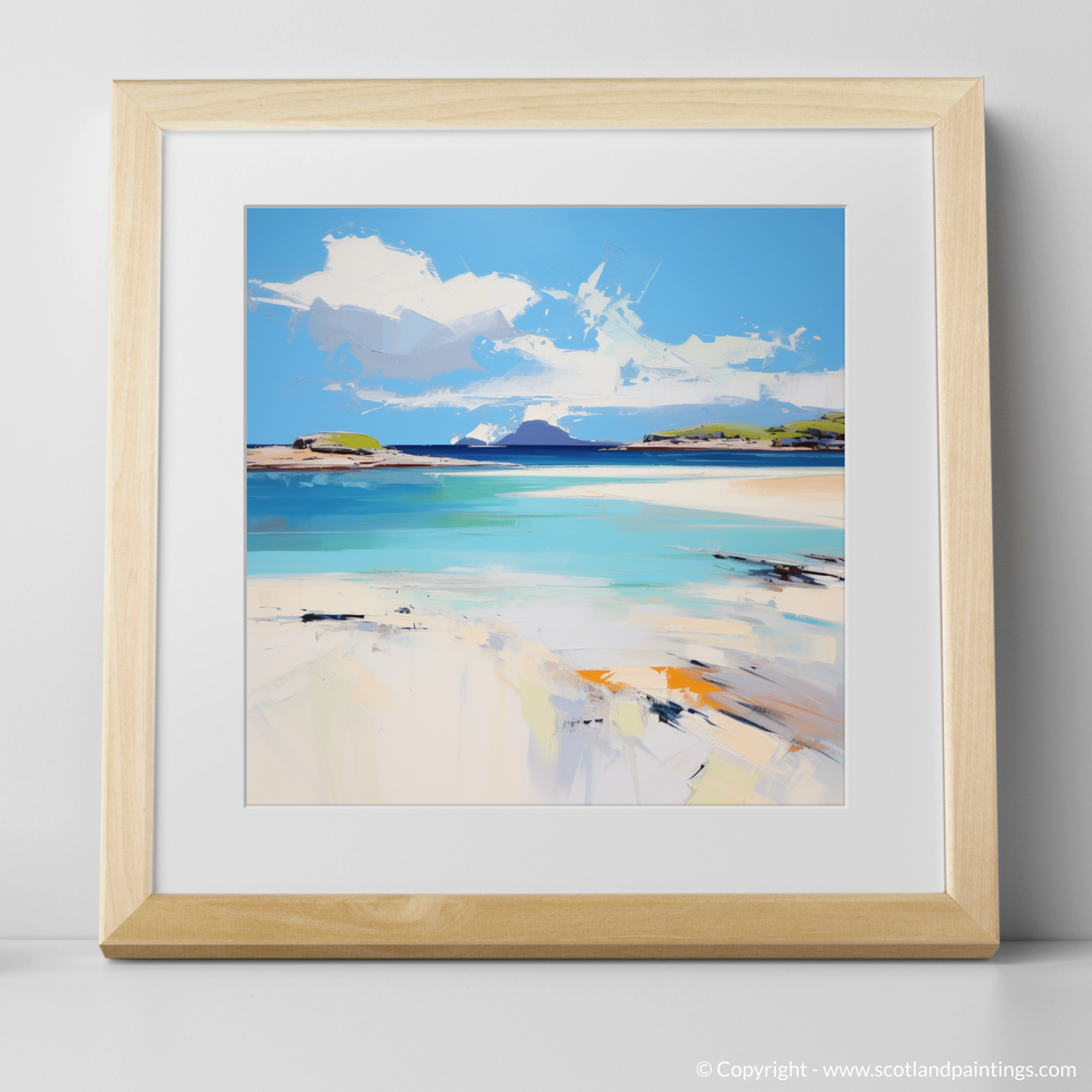 Art Print of Camusdarach Beach, Arisaig with a natural frame