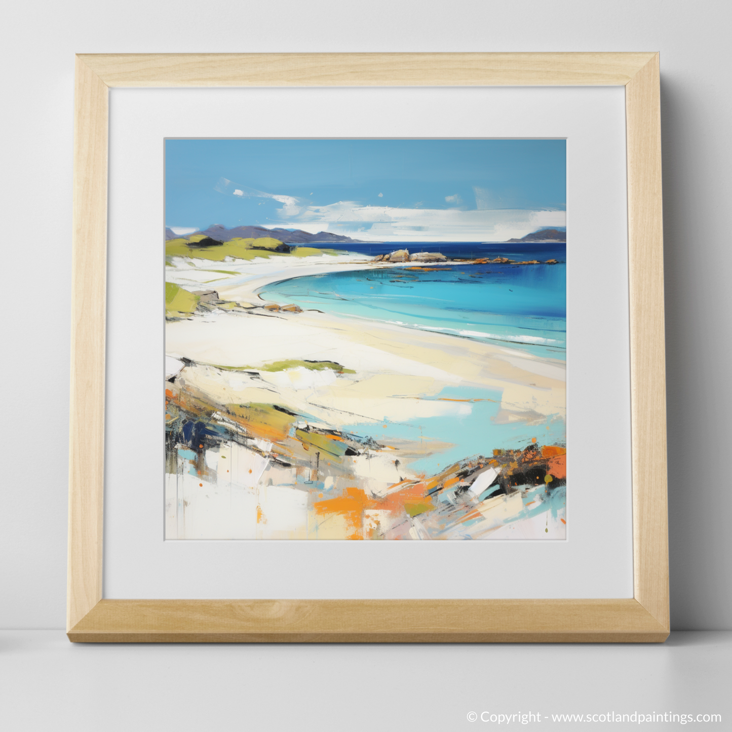 Art Print of Camusdarach Beach, Arisaig with a natural frame