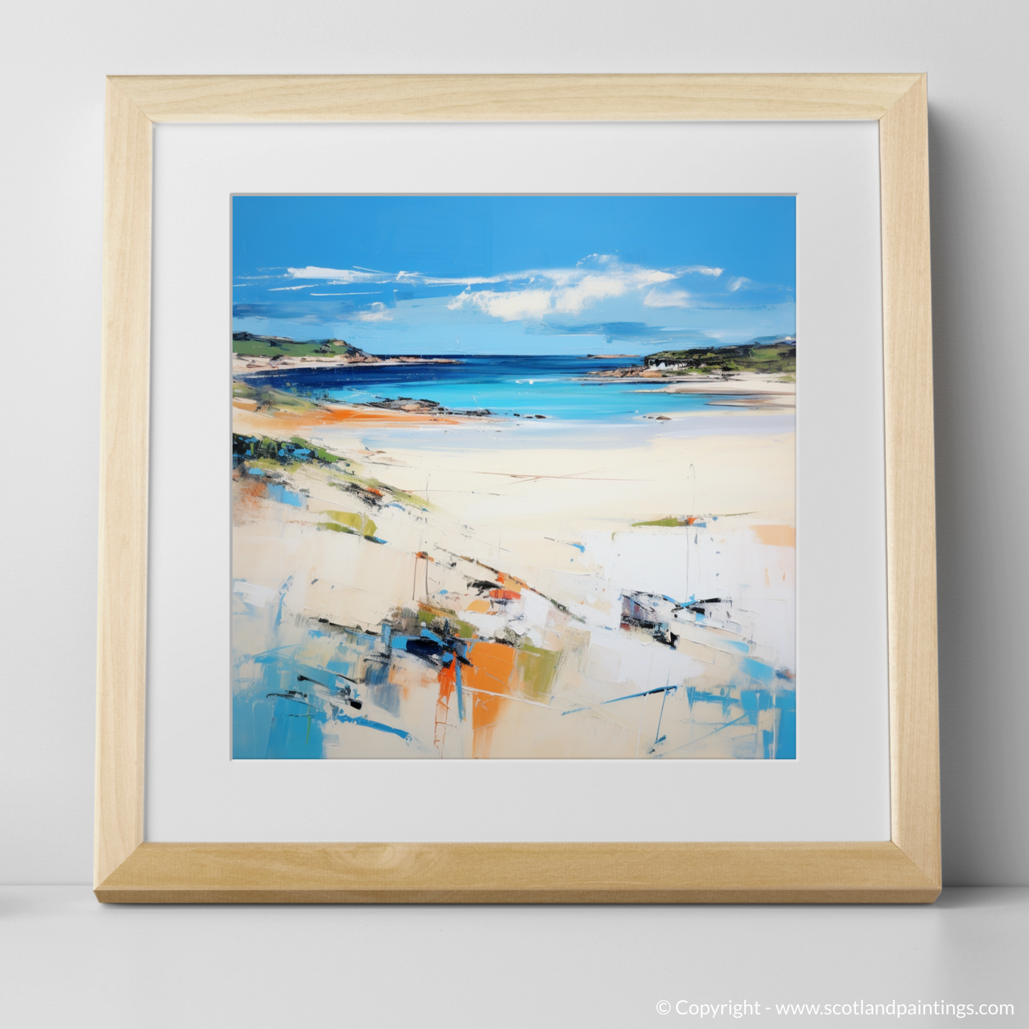 Art Print of Camusdarach Beach, Arisaig with a natural frame