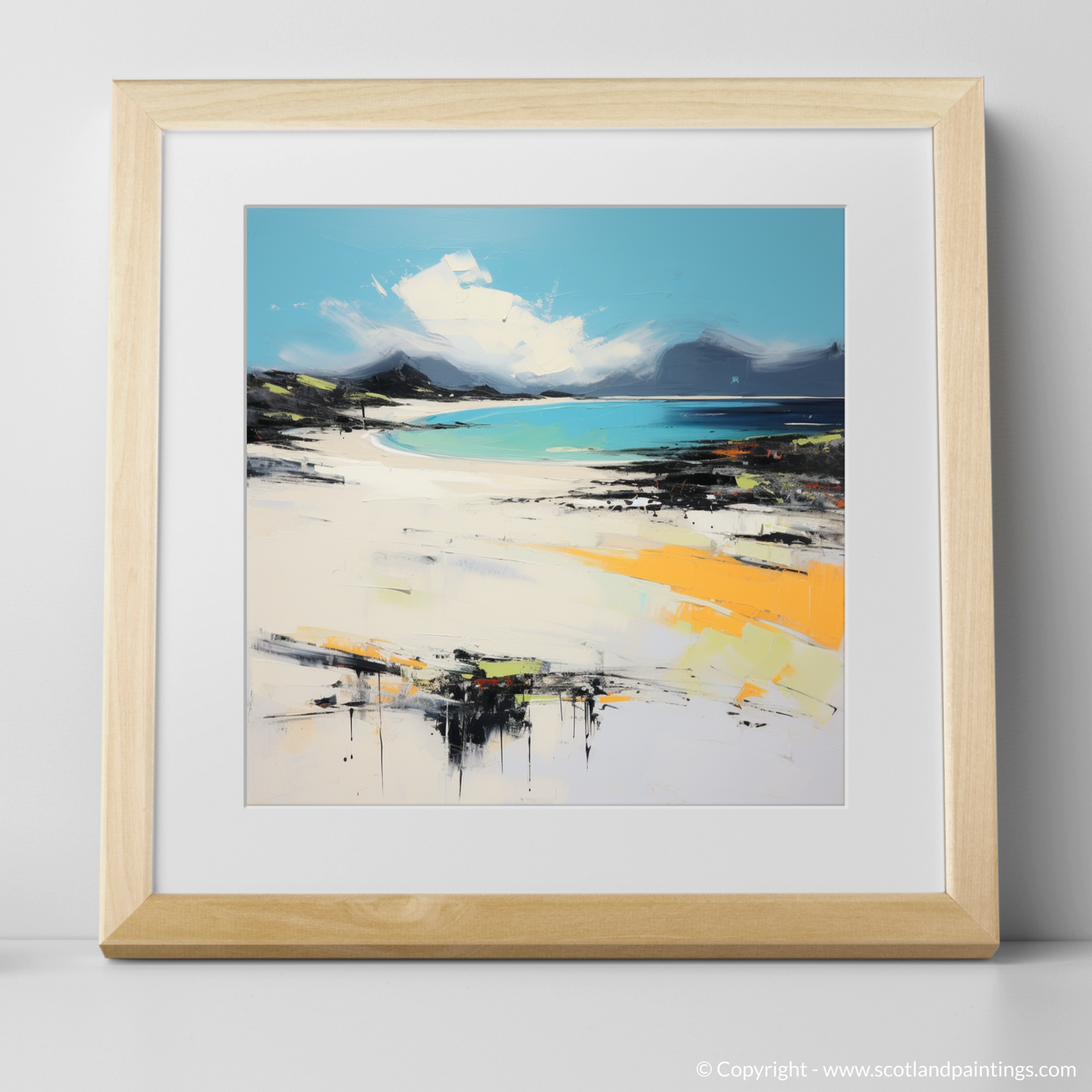 Art Print of Camusdarach Beach, Arisaig with a natural frame