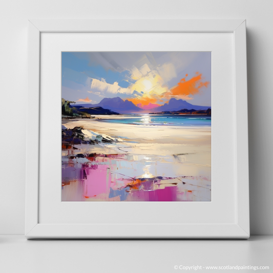 Art Print of Camusdarach Beach, Arisaig with a white frame