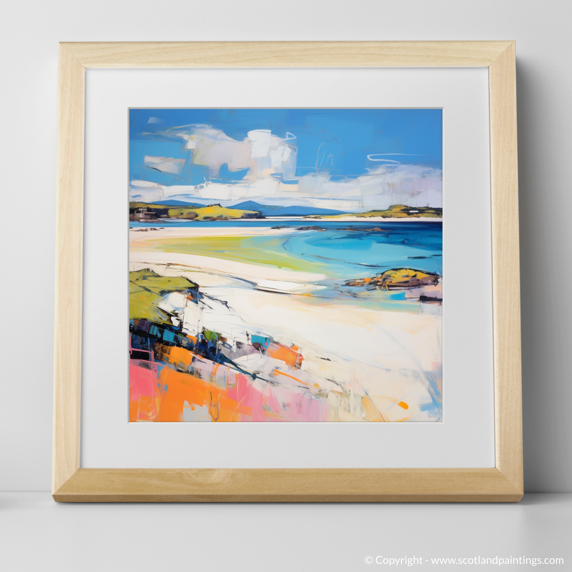 Art Print of Camusdarach Beach, Arisaig with a natural frame