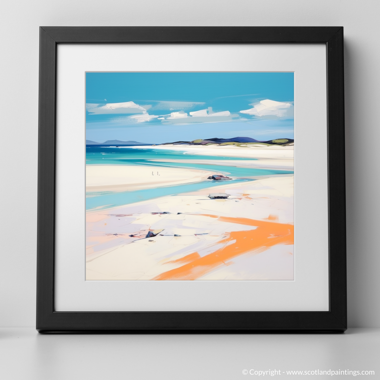 Painting and Art Print of Luskentyre Beach, Isle of Harris. Luskentyre Serenity: A Contemporary Ode to Isle of Harris Beauty.