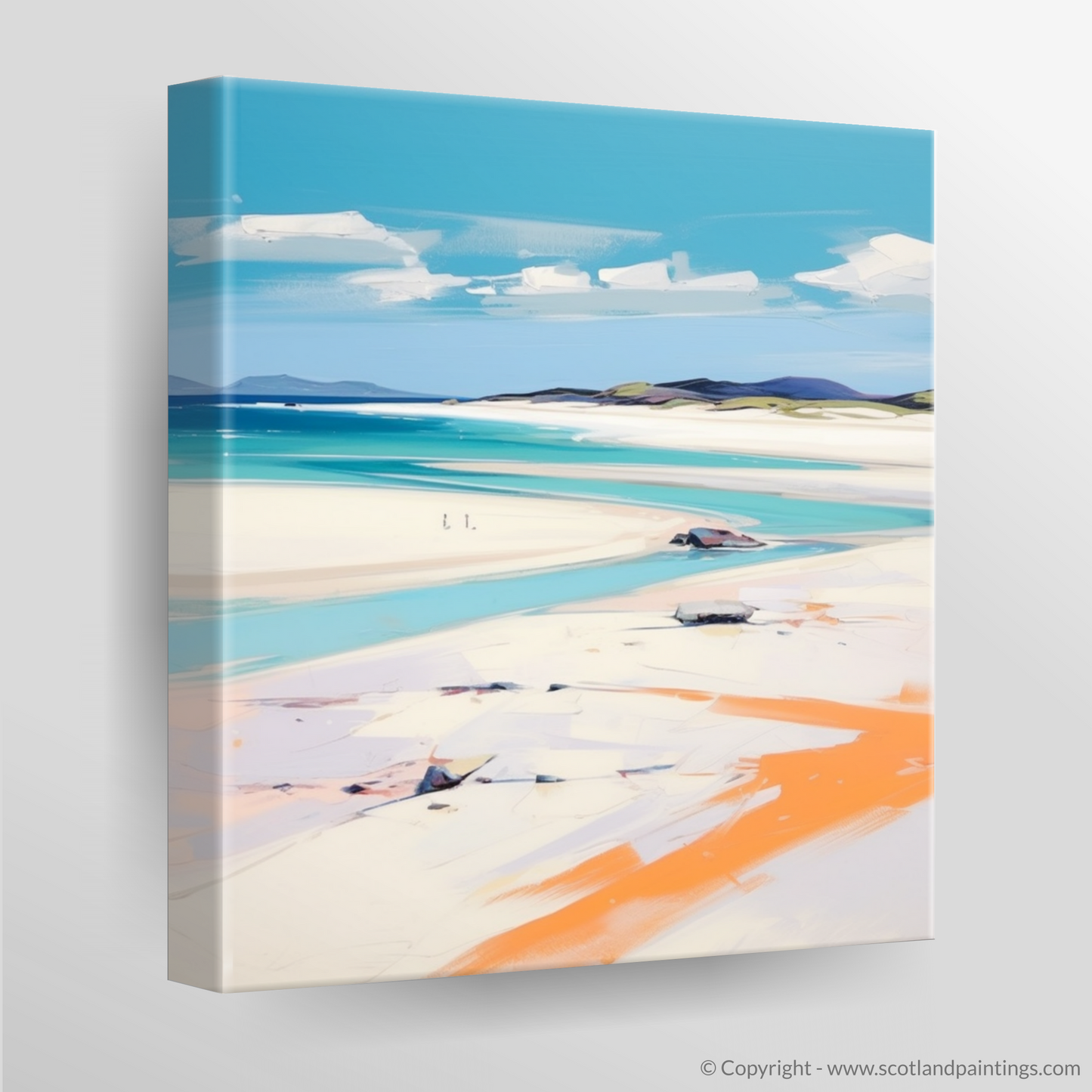 Painting and Art Print of Luskentyre Beach, Isle of Harris. Luskentyre Serenity: A Contemporary Ode to Isle of Harris Beauty.