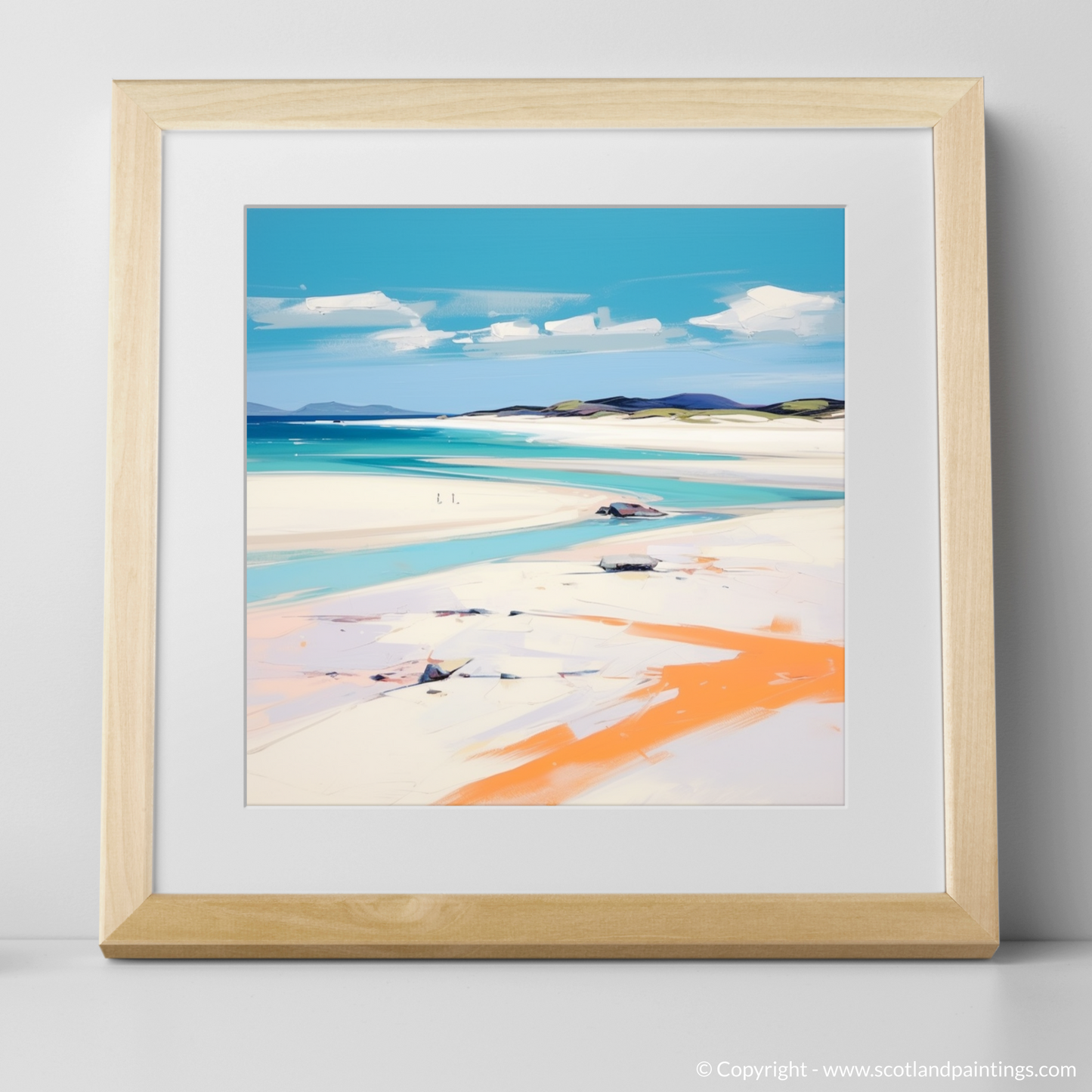 Painting and Art Print of Luskentyre Beach, Isle of Harris. Luskentyre Serenity: A Contemporary Ode to Isle of Harris Beauty.