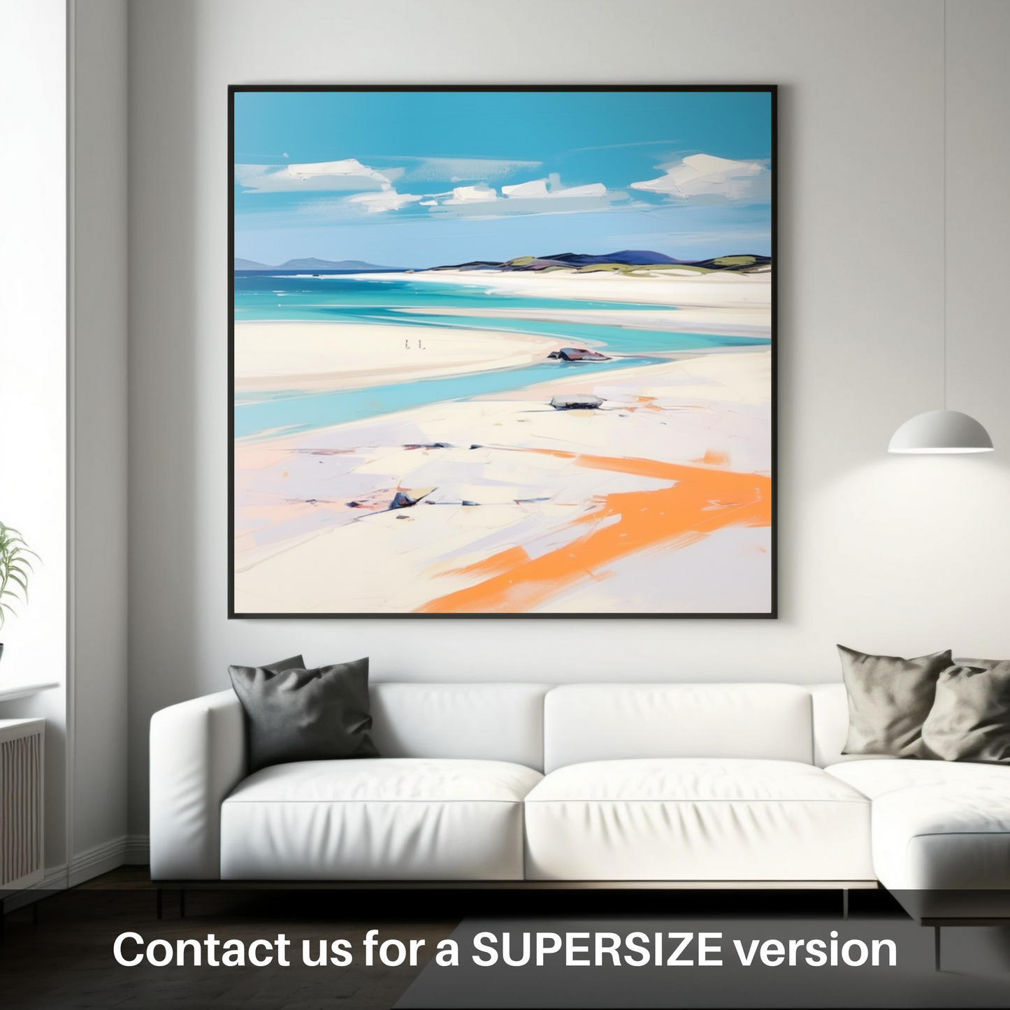 Painting and Art Print of Luskentyre Beach, Isle of Harris. Luskentyre Serenity: A Contemporary Ode to Isle of Harris Beauty.