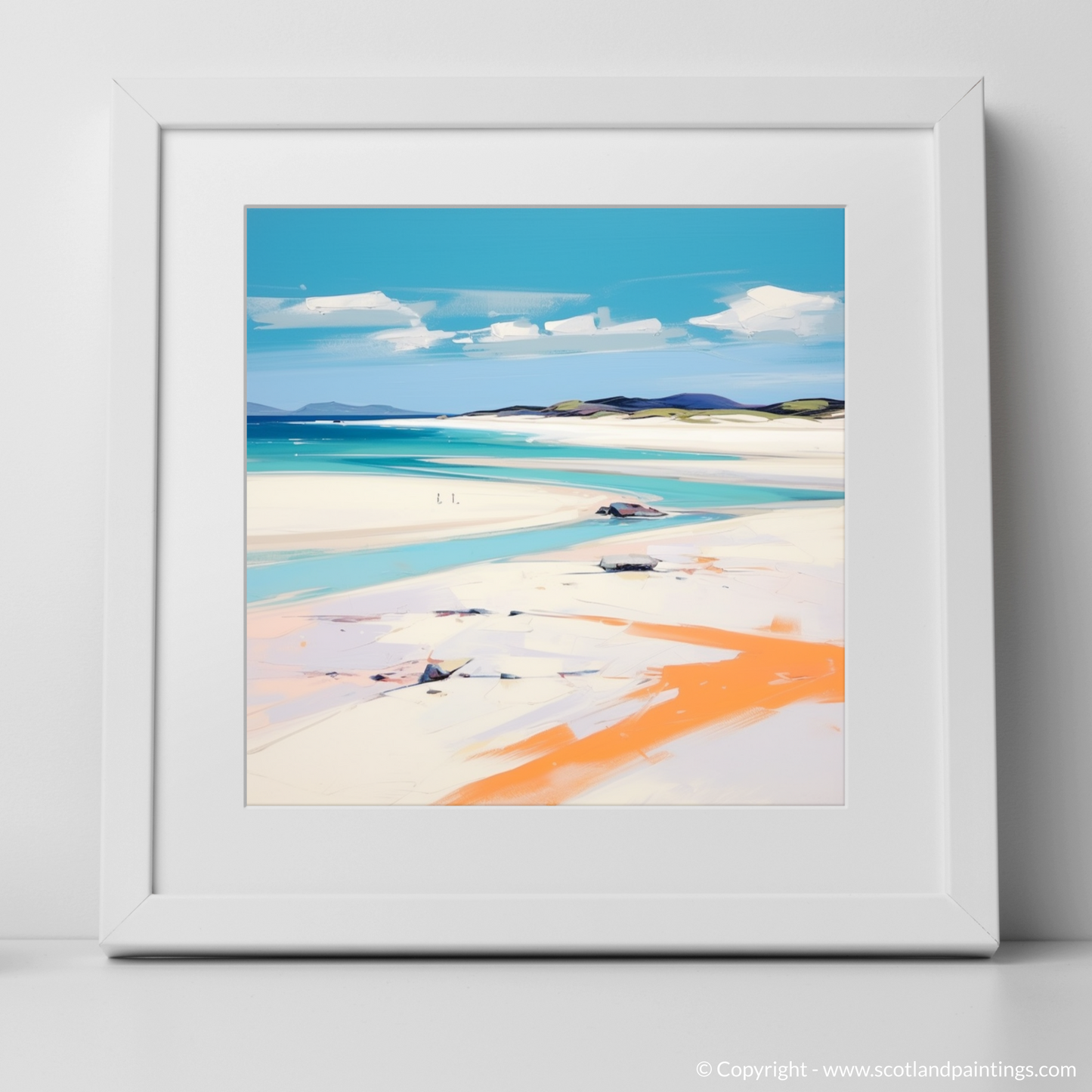 Painting and Art Print of Luskentyre Beach, Isle of Harris. Luskentyre Serenity: A Contemporary Ode to Isle of Harris Beauty.