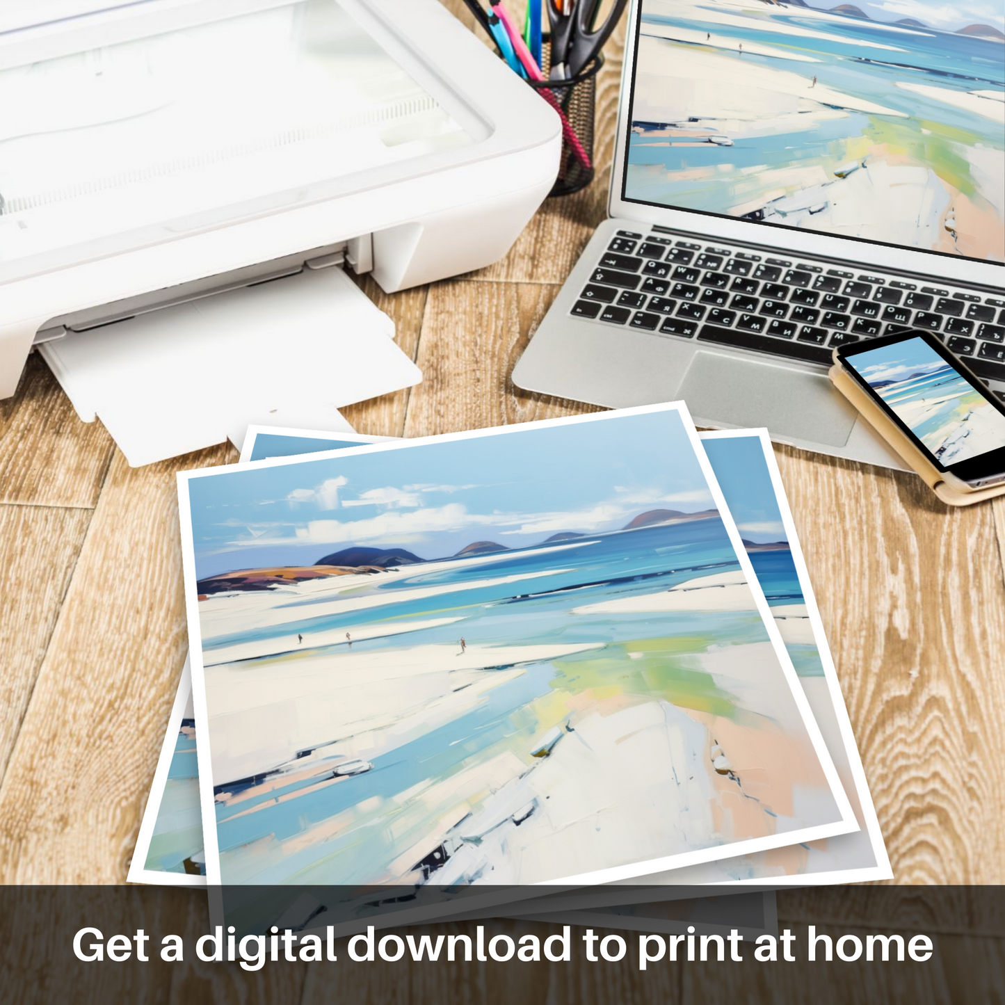 Downloadable and printable picture of Luskentyre Beach, Isle of Harris