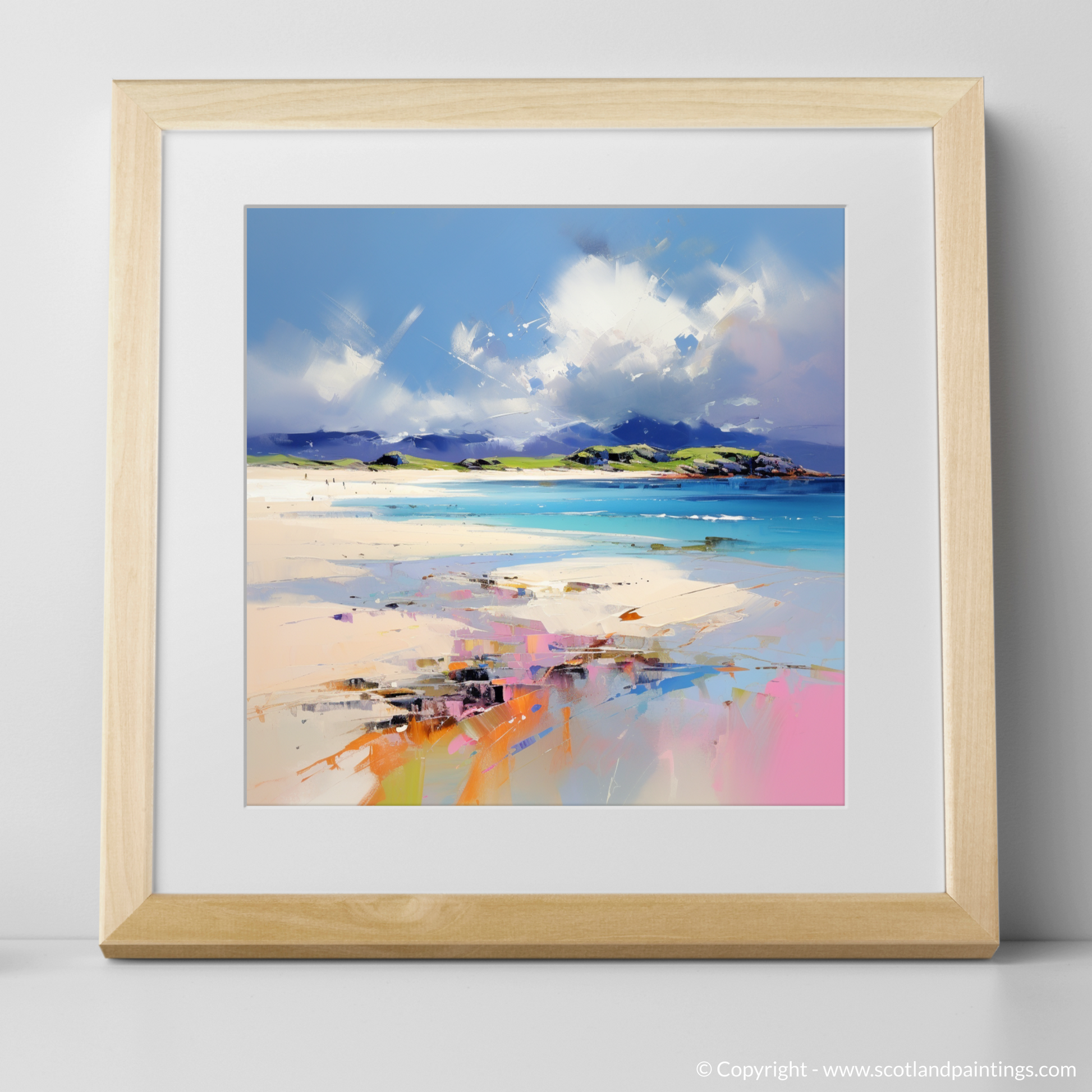 Art Print of Camusdarach Beach, Arisaig with a natural frame