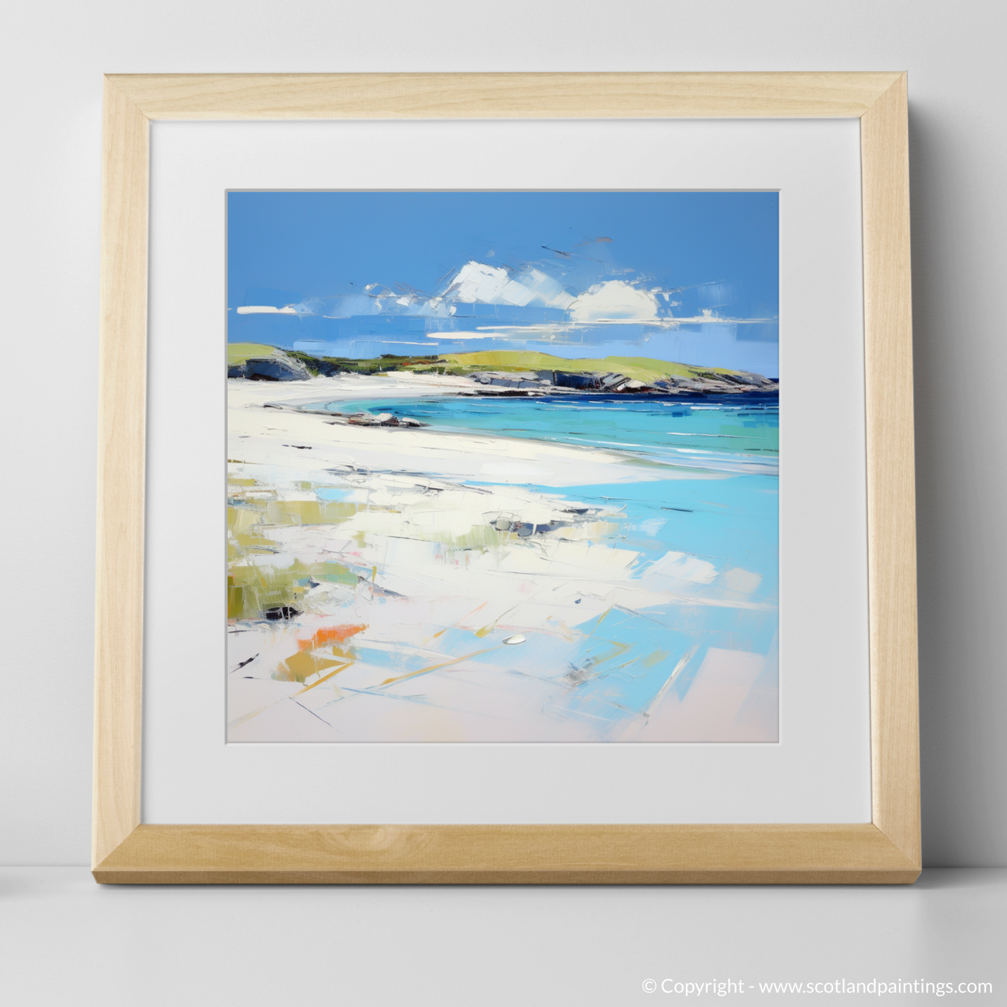 Art Print of Camusdarach Beach, Arisaig with a natural frame