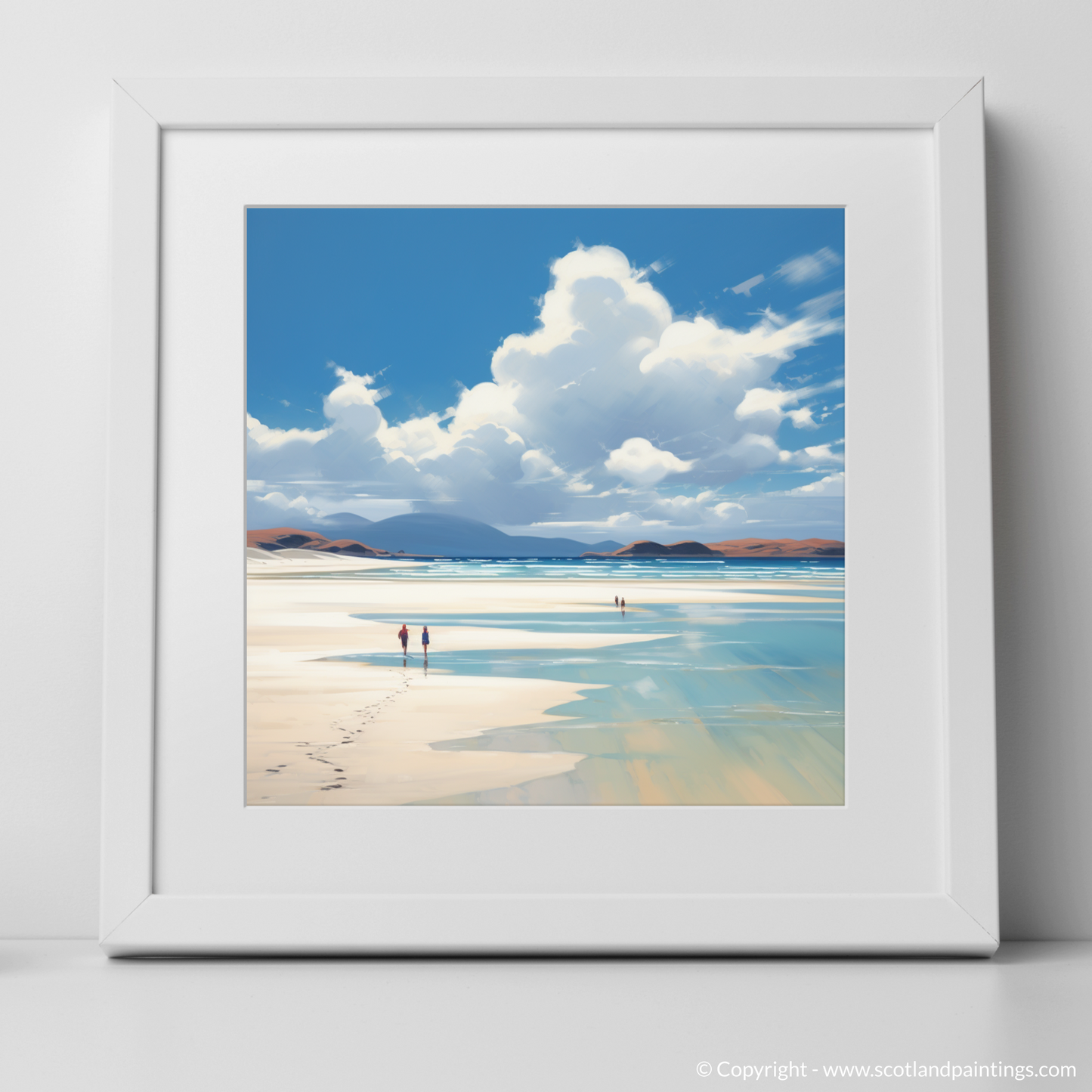 Art Print of Luskentyre Beach, Isle of Harris with a white frame