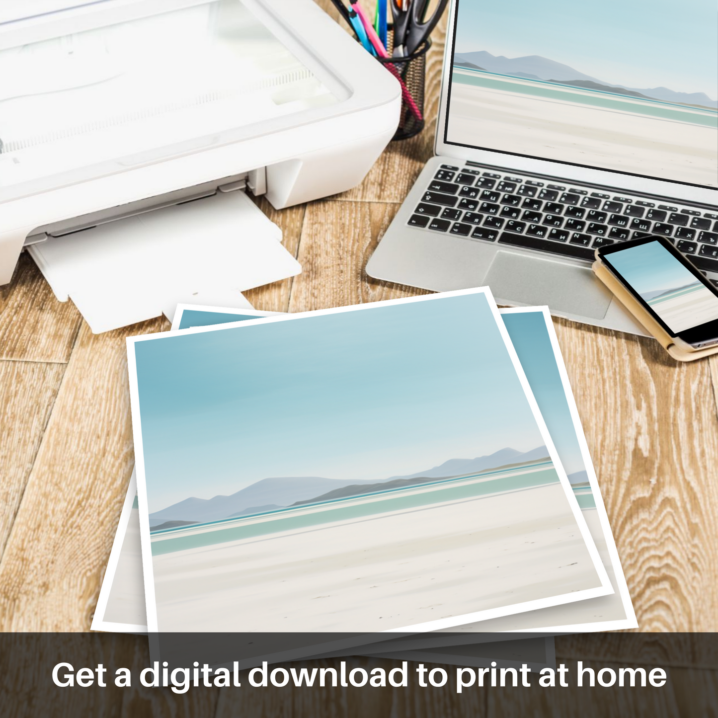 Downloadable and printable picture of Luskentyre Beach, Isle of Harris