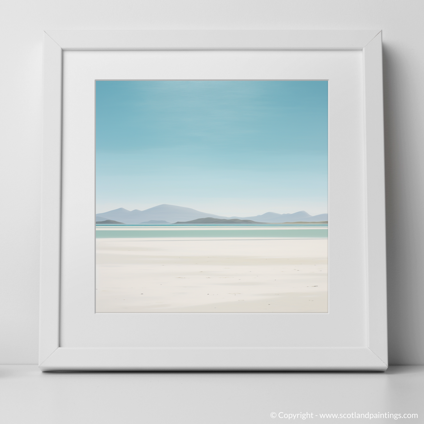 Art Print of Luskentyre Beach, Isle of Harris with a white frame