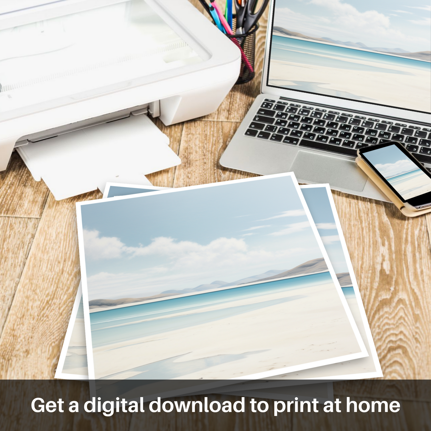 Downloadable and printable picture of Luskentyre Beach, Isle of Harris