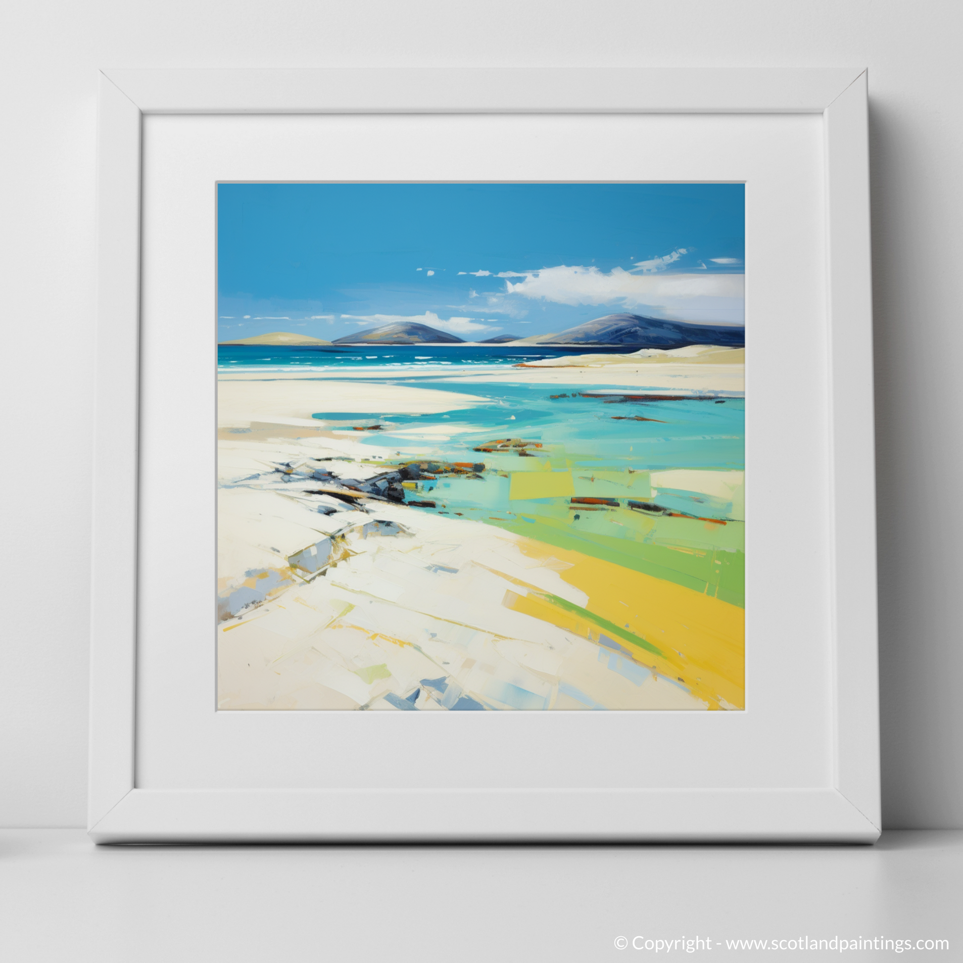 Art Print of Luskentyre Beach, Isle of Harris with a white frame