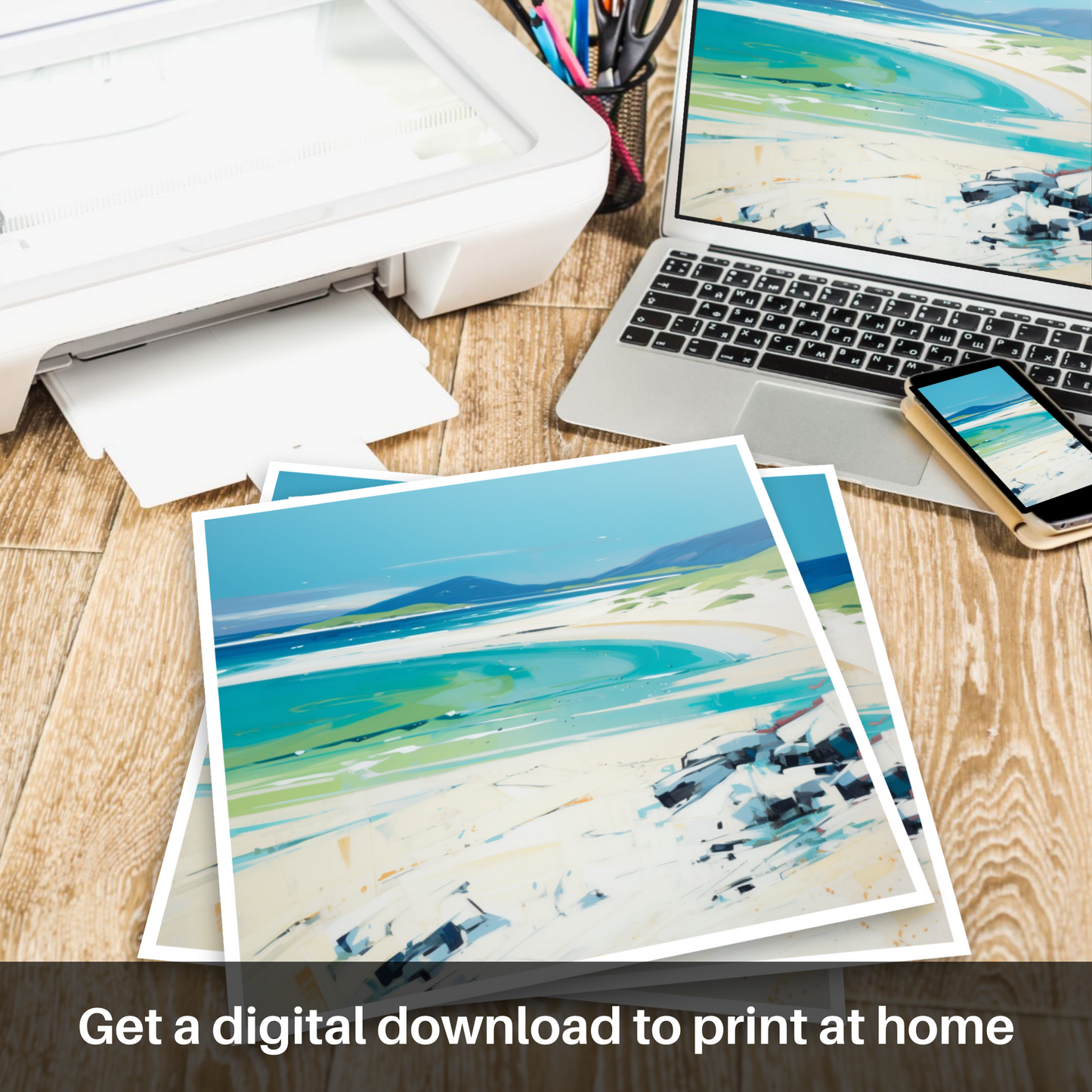 Downloadable and printable picture of Luskentyre Beach, Isle of Harris