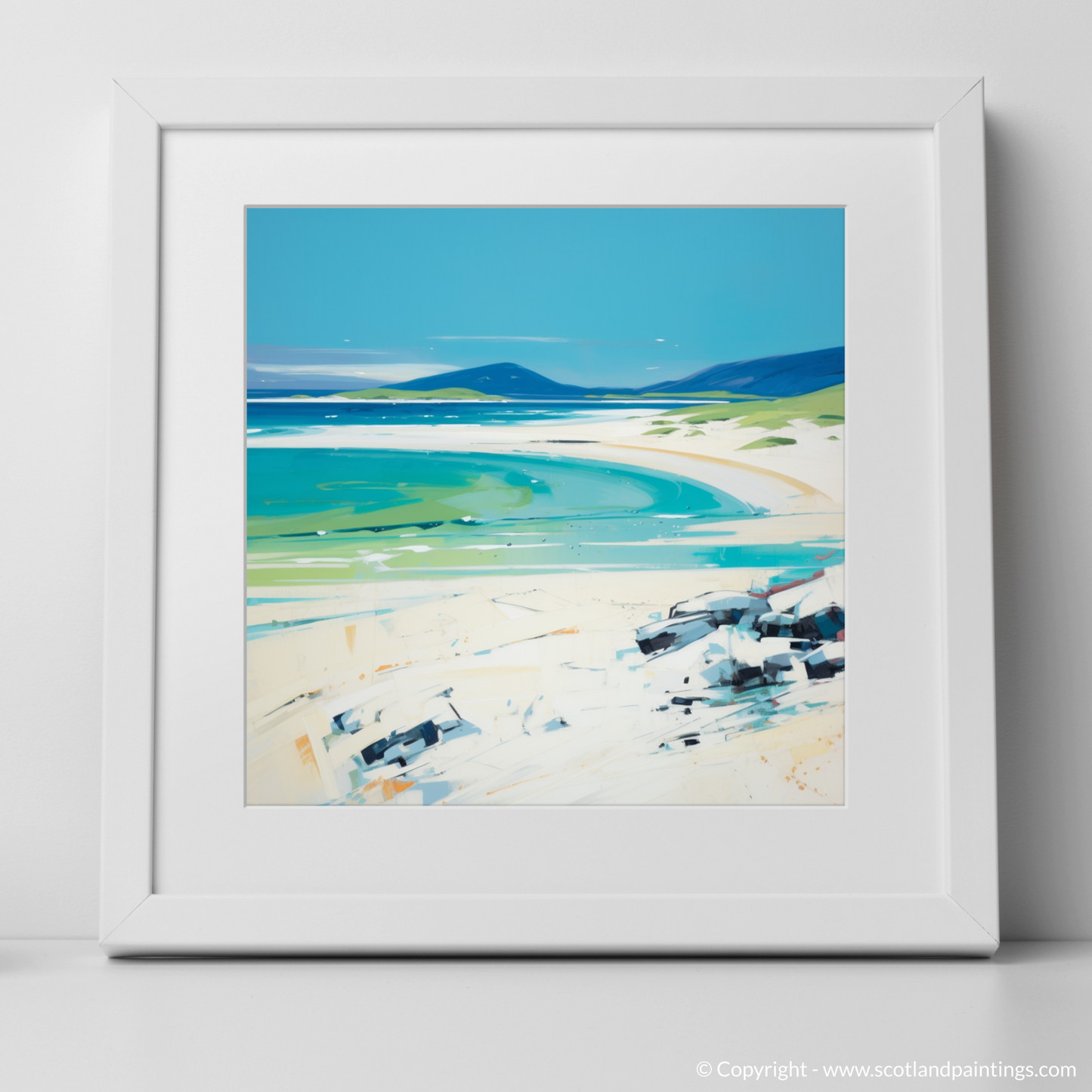 Art Print of Luskentyre Beach, Isle of Harris with a white frame