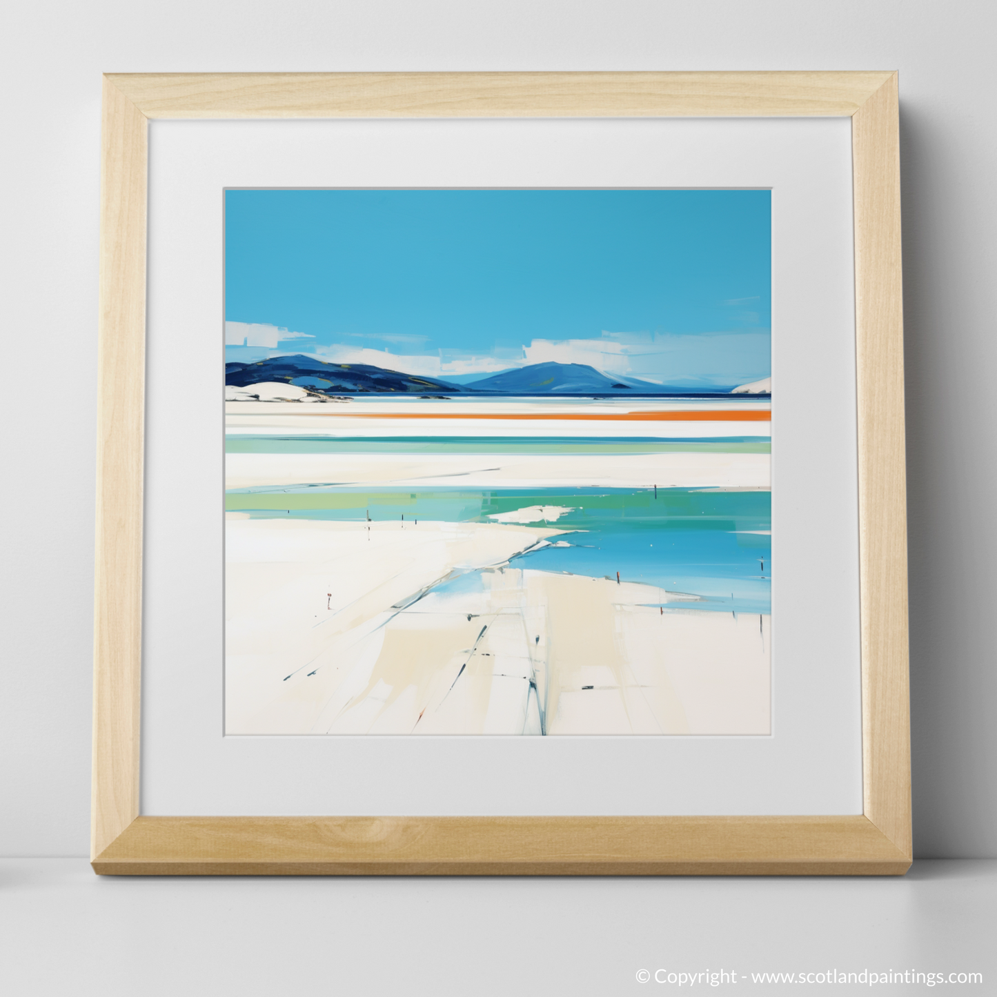 Art Print of Luskentyre Beach, Isle of Harris with a natural frame